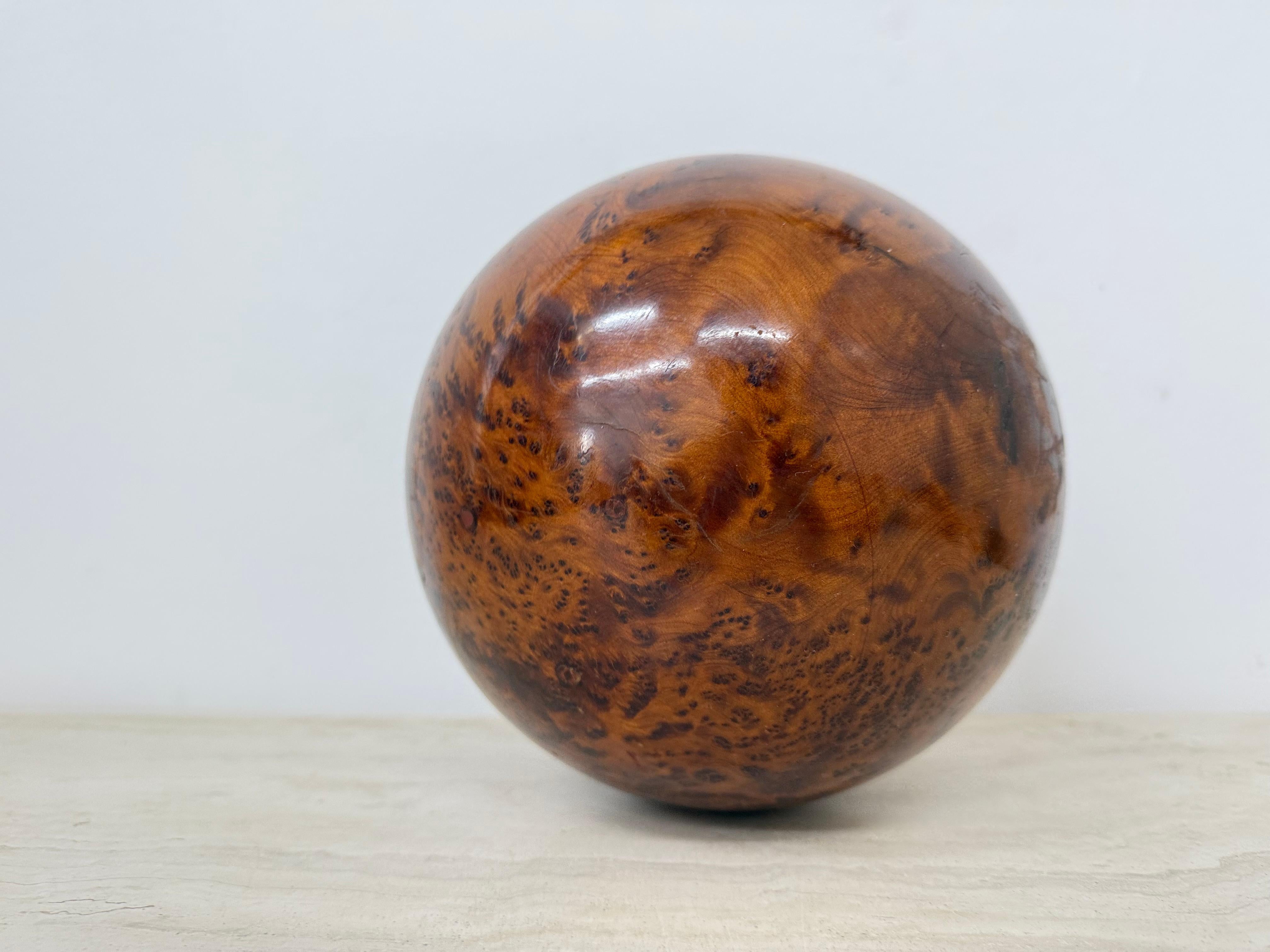 Large antique burl wood ball decorative wooden ball For Sale 14