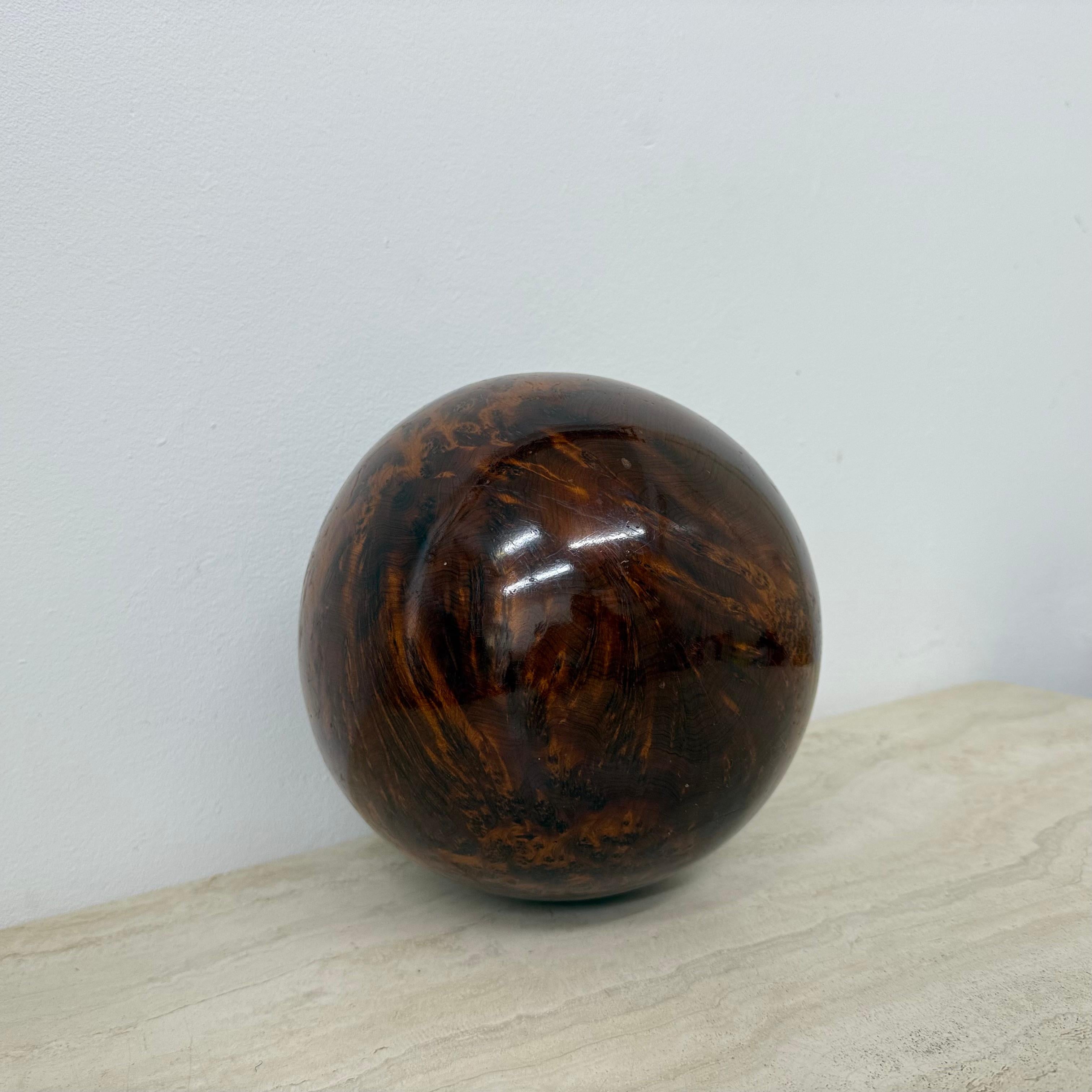 Mid-20th Century Large antique burl wood ball decorative wooden ball For Sale