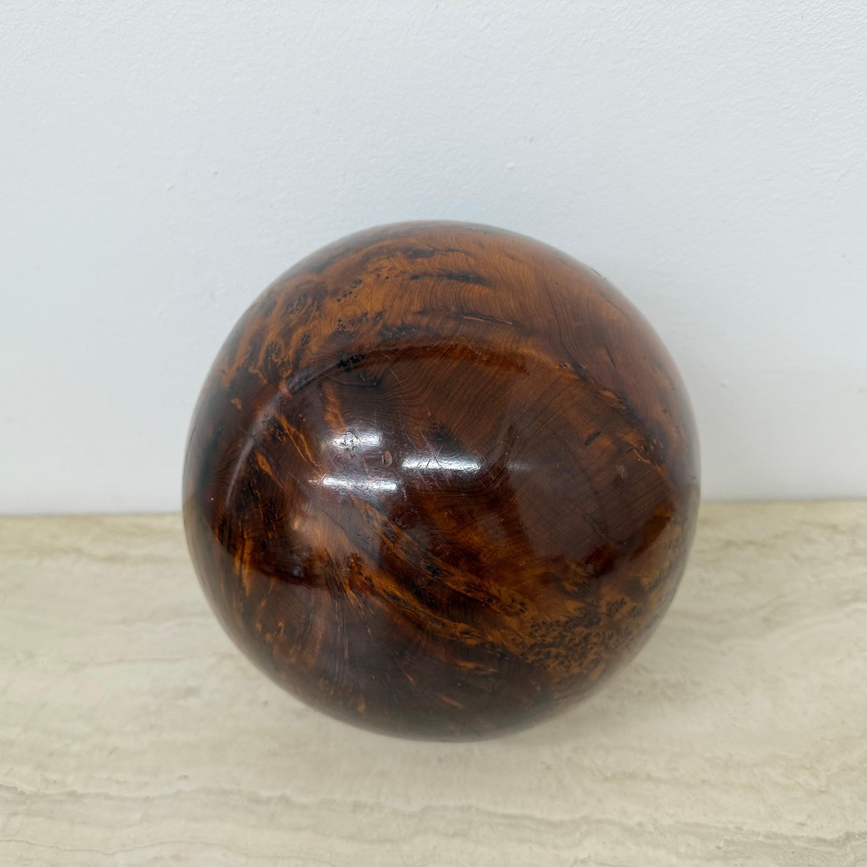 Hardwood Large antique burl wood ball decorative wooden ball For Sale