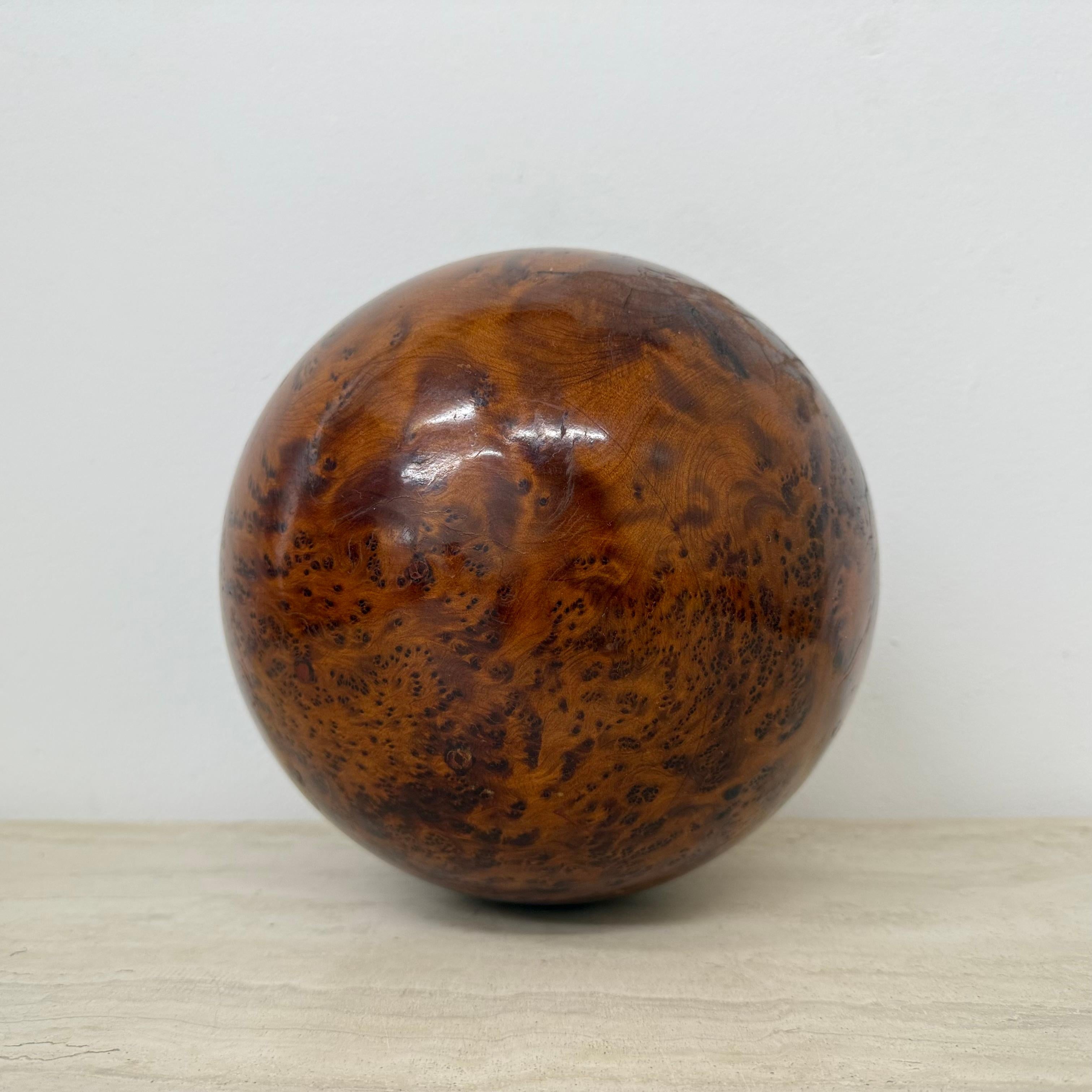 Large antique burl wood ball decorative wooden ball For Sale 1