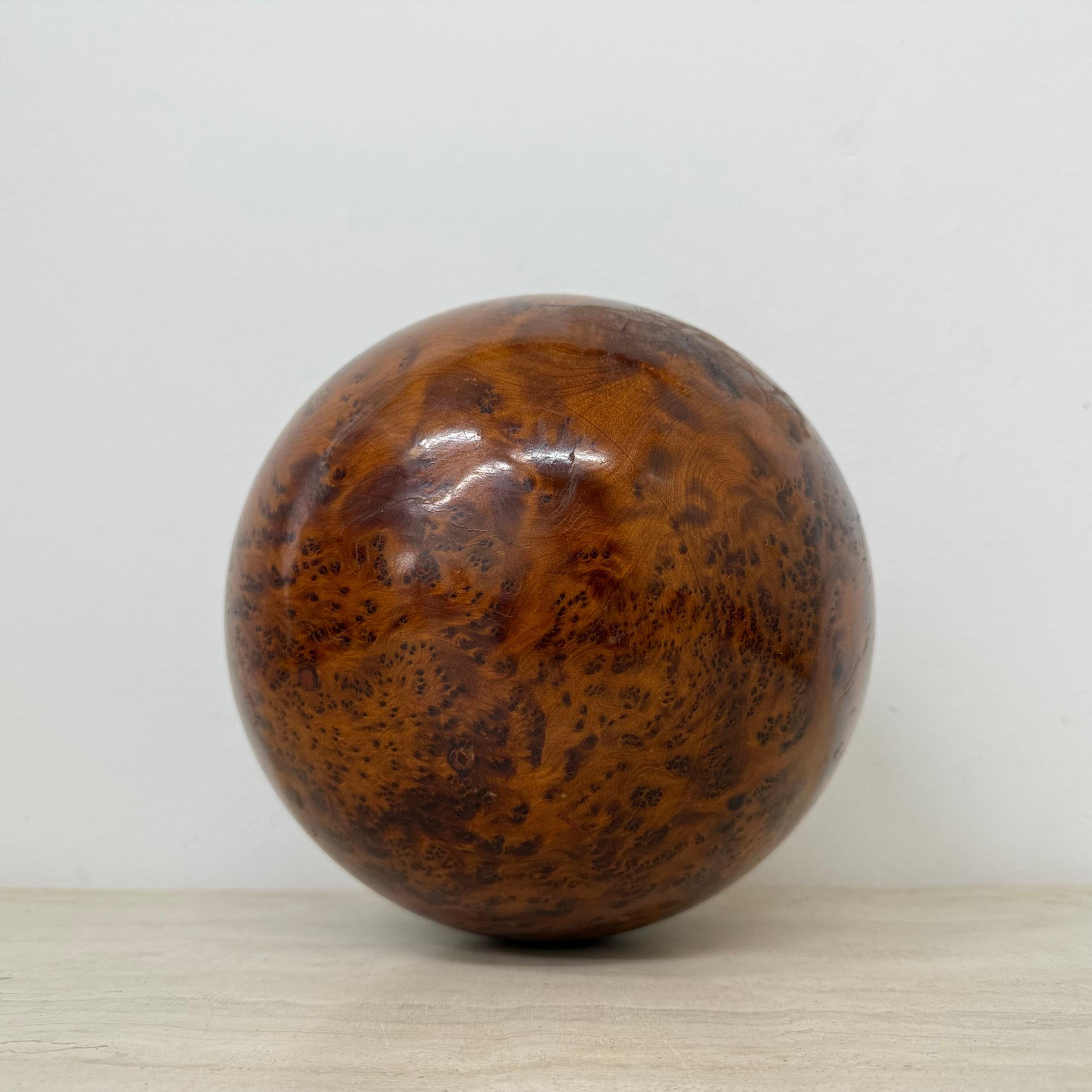 Large antique burl wood ball decorative wooden ball For Sale 2