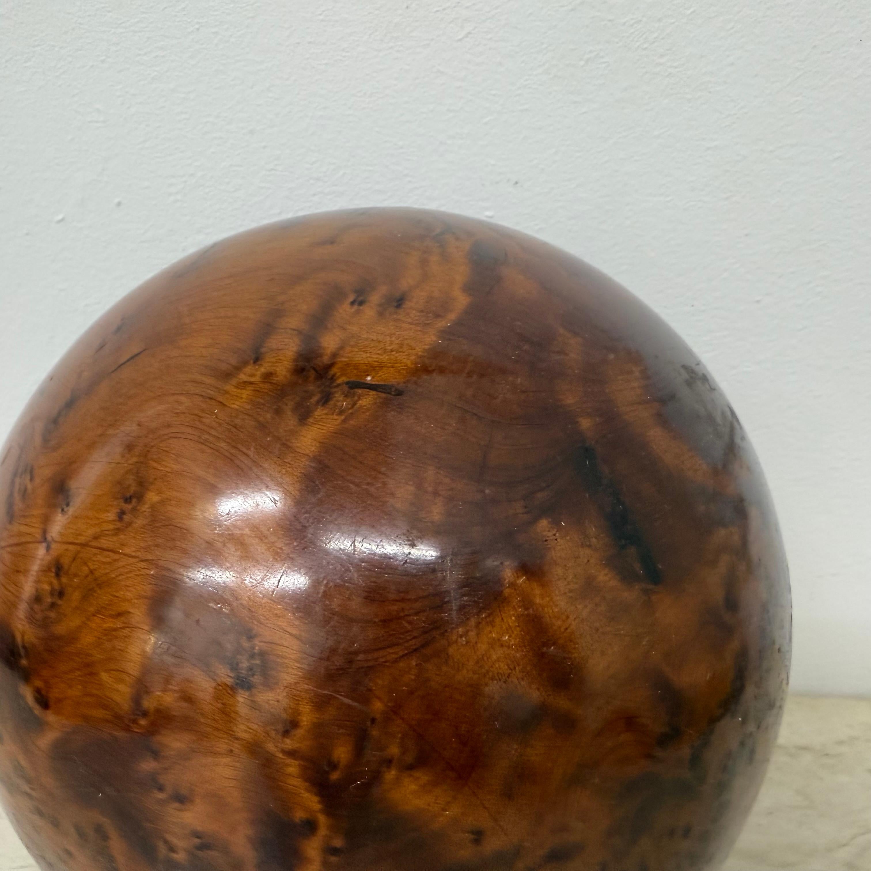 Large antique burl wood ball decorative wooden ball For Sale 3