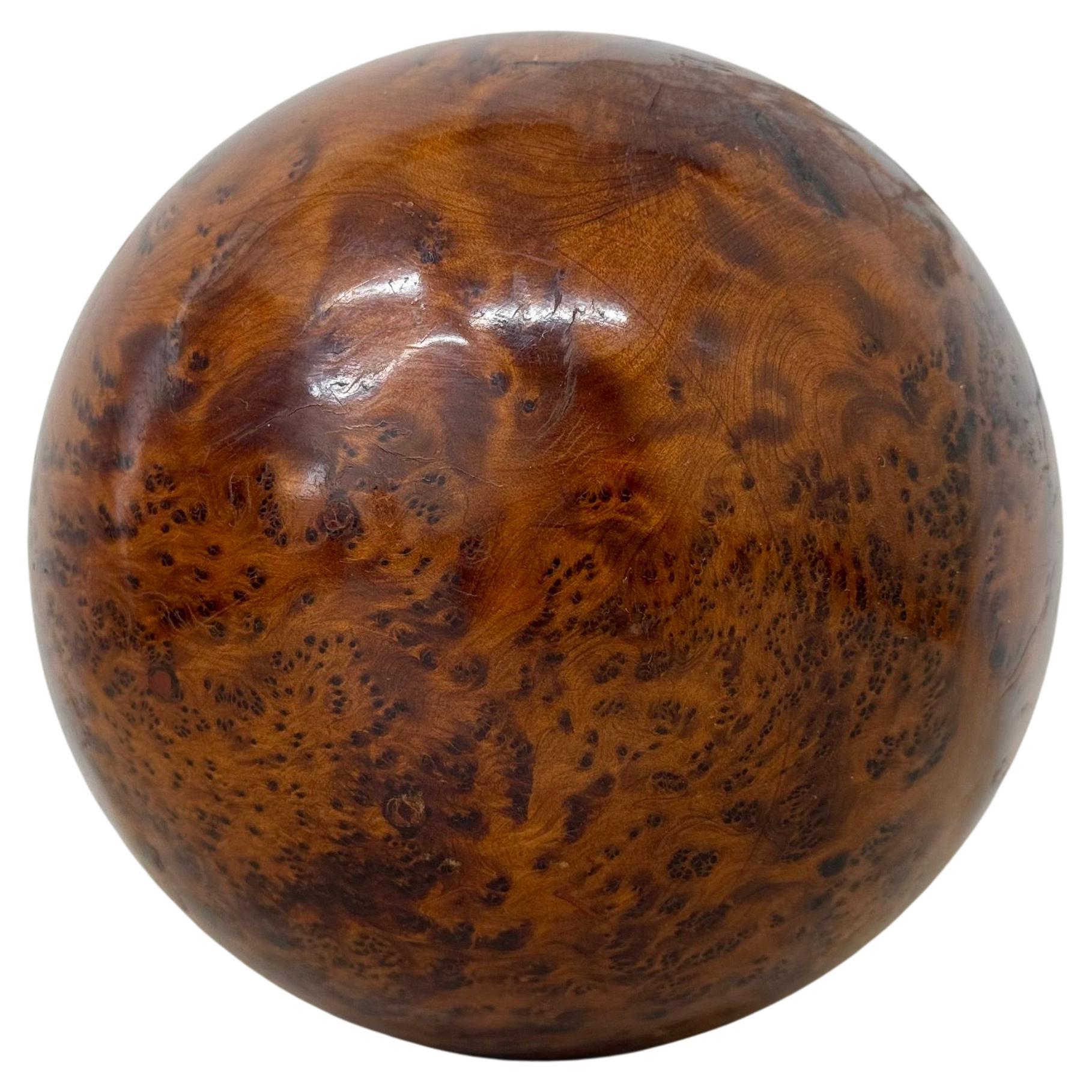 Large antique burl wood ball decorative wooden ball For Sale