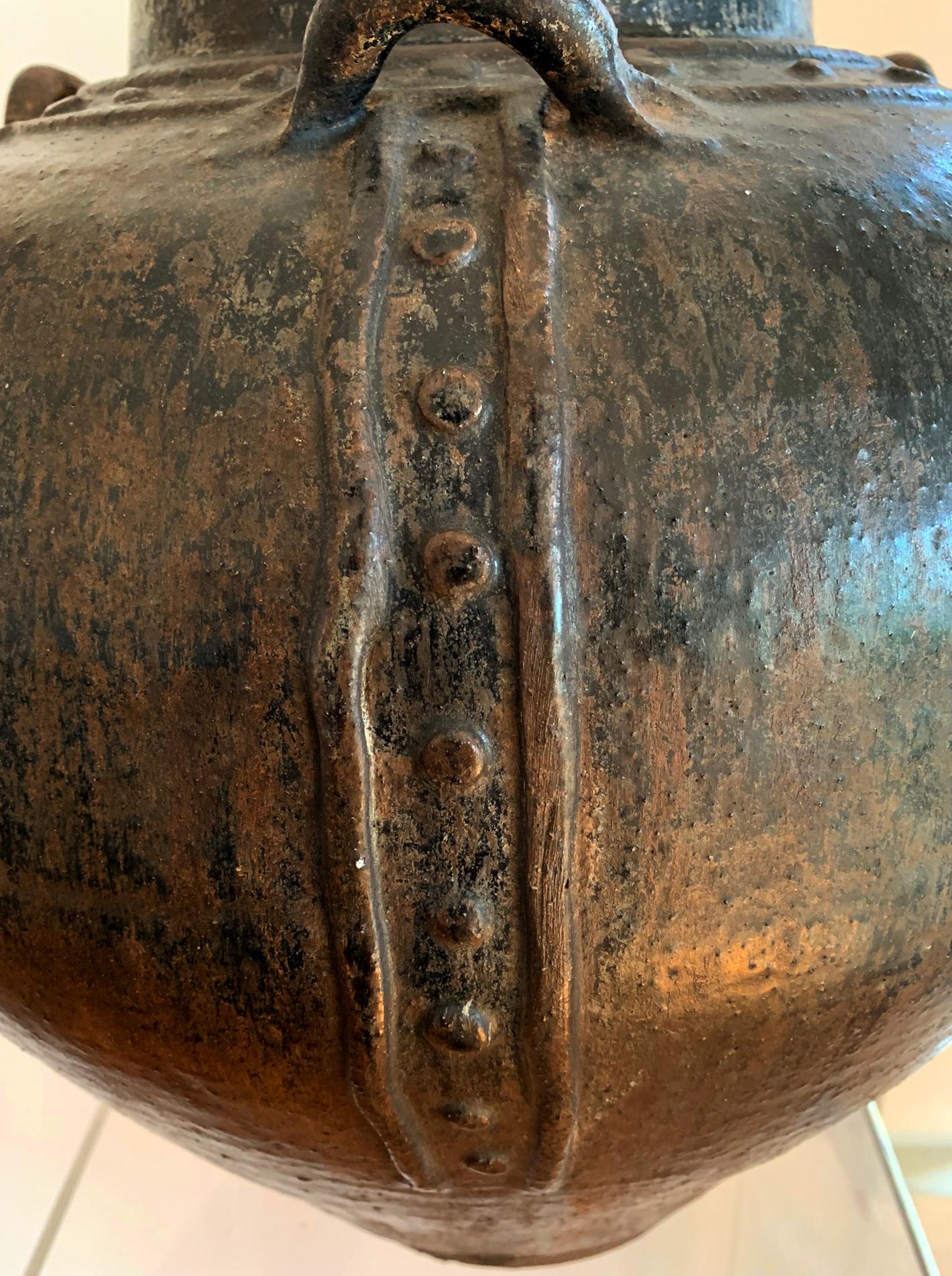 Large Antique Burmese Ceramic Jar from Martaban  In Good Condition In Atlanta, GA