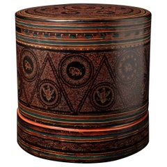 Large antique Burmese lacquerware betelnut box from Burma