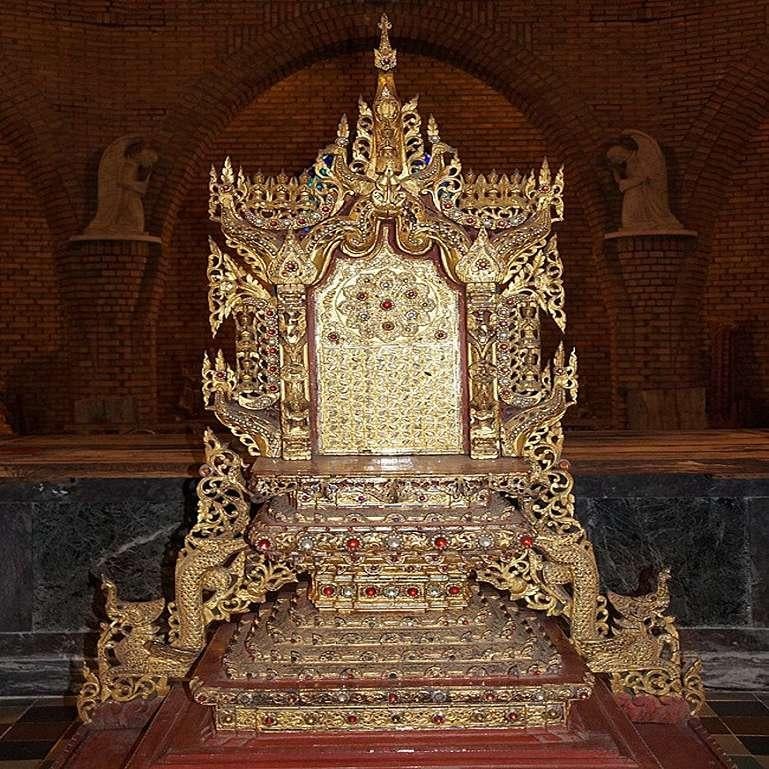 Wood Large Antique Burmese Throne from Burma For Sale