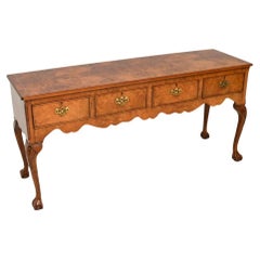 Large Antique Burr Elm Console Table