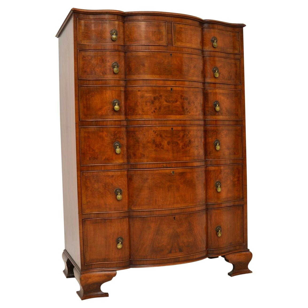 Large Antique Burr Walnut Chest of Drawers