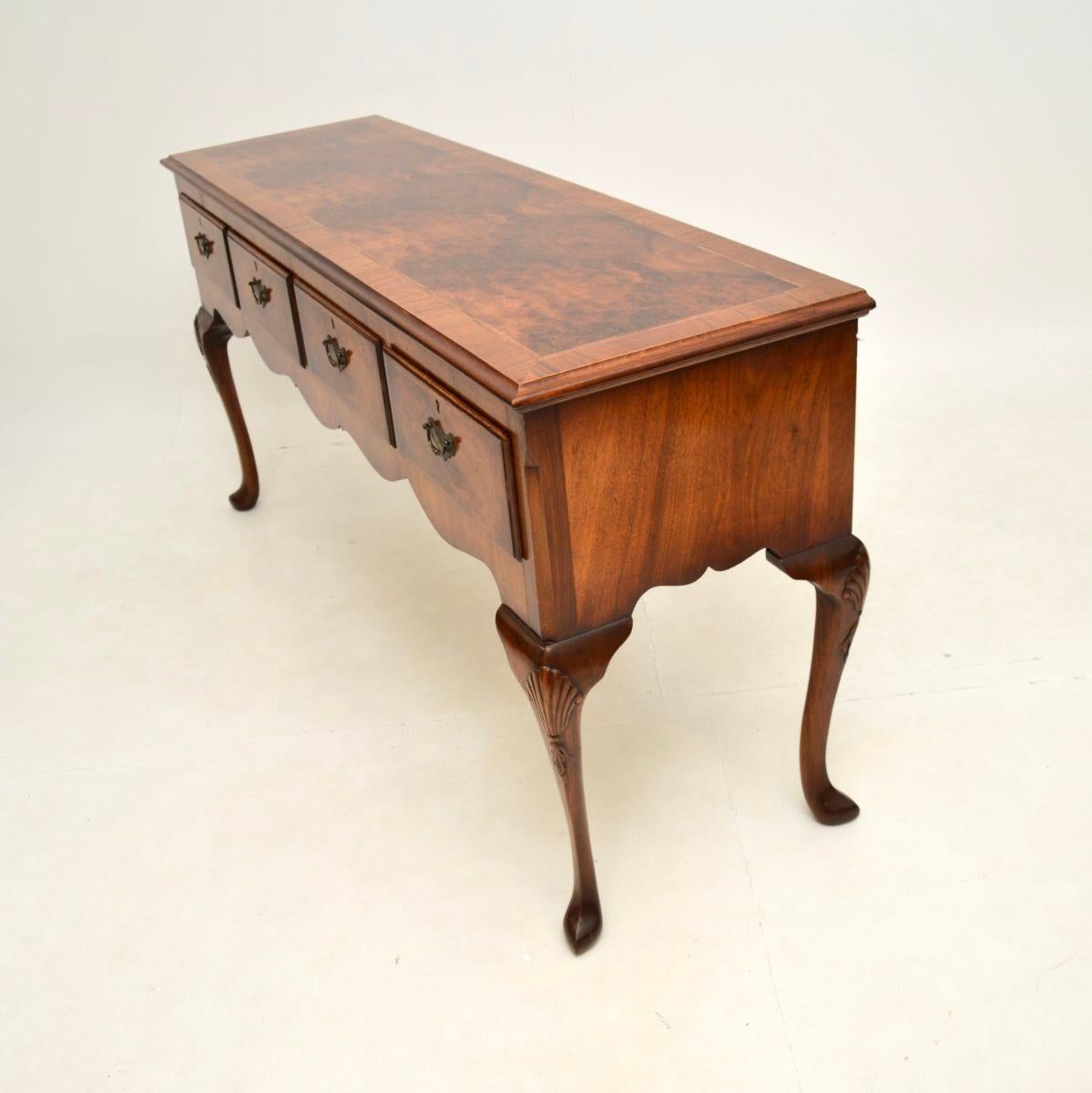 British Large Antique Burr Walnut Console Table