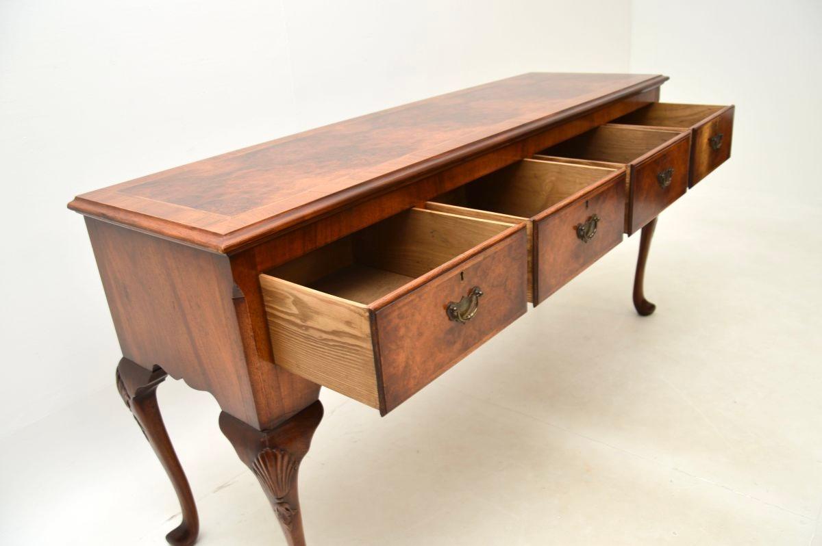 Large Antique Burr Walnut Console Table In Good Condition In London, GB