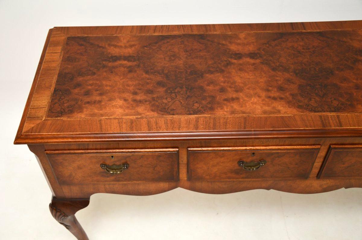 Large Antique Burr Walnut Console Table 1