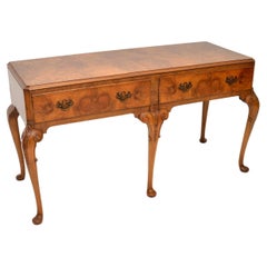 Large Antique Burr Walnut Console Table