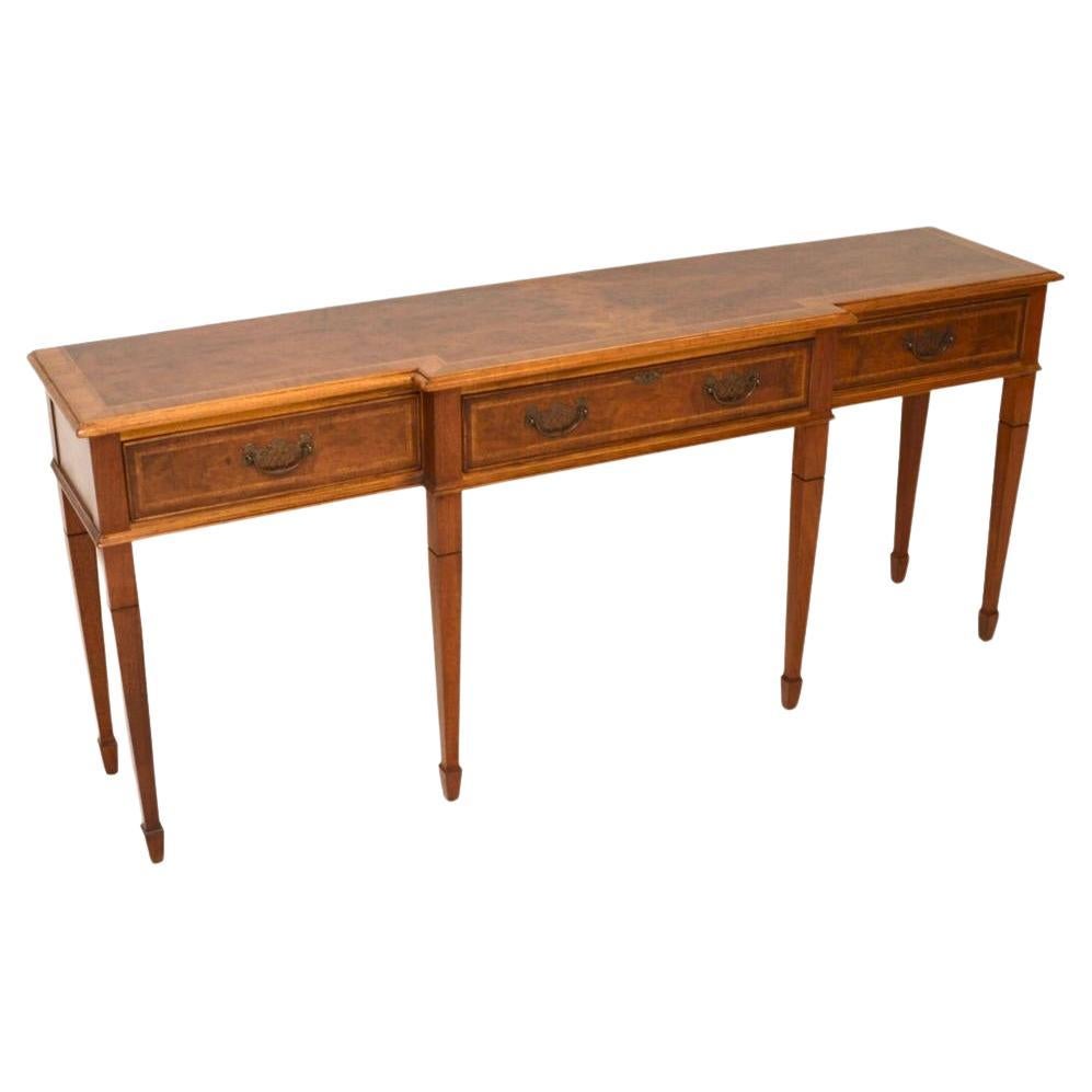 Large Antique Burr Walnut Console Table