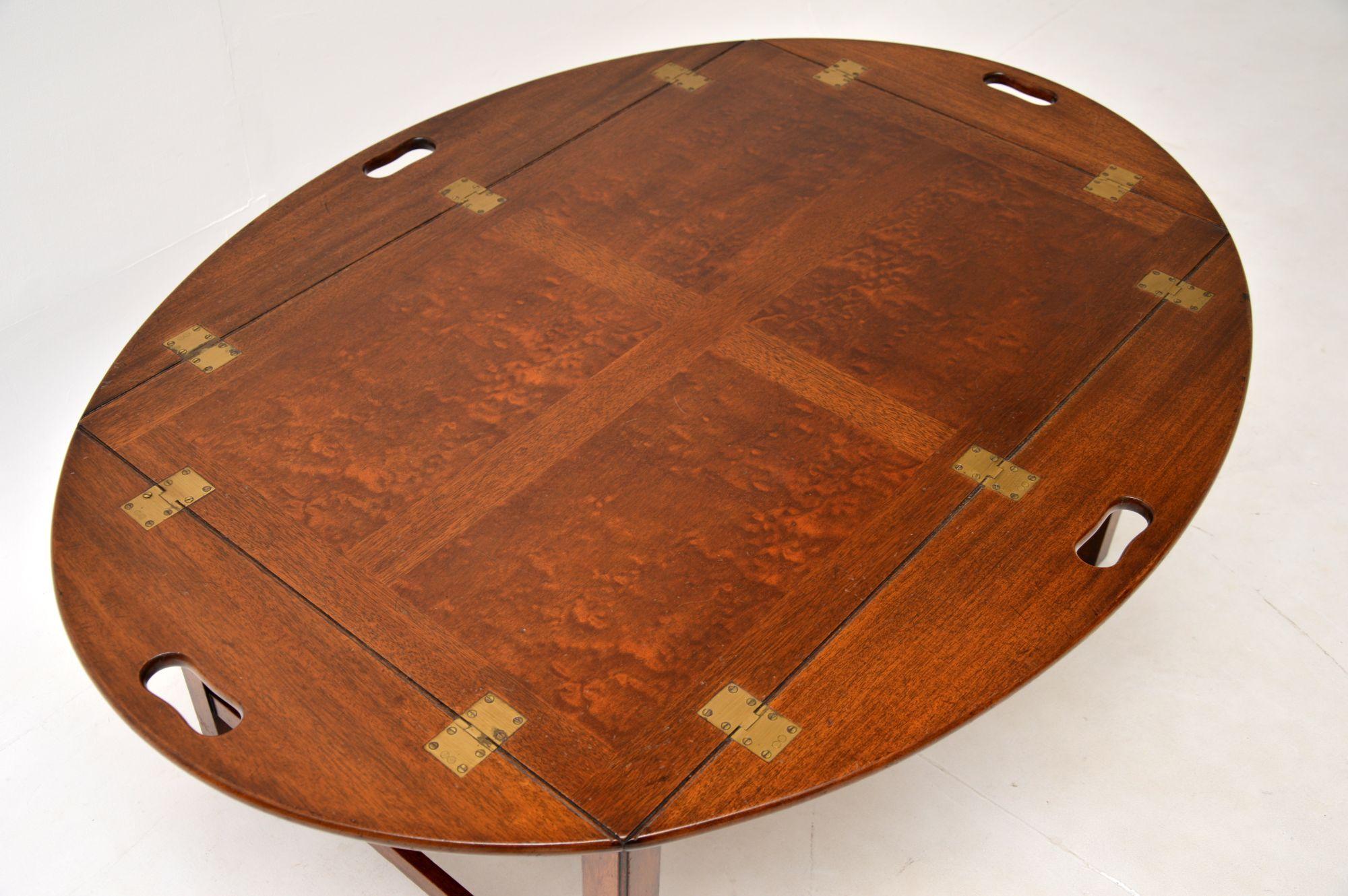 Mid-20th Century Large Antique Butlers Tray Top Coffee Table For Sale