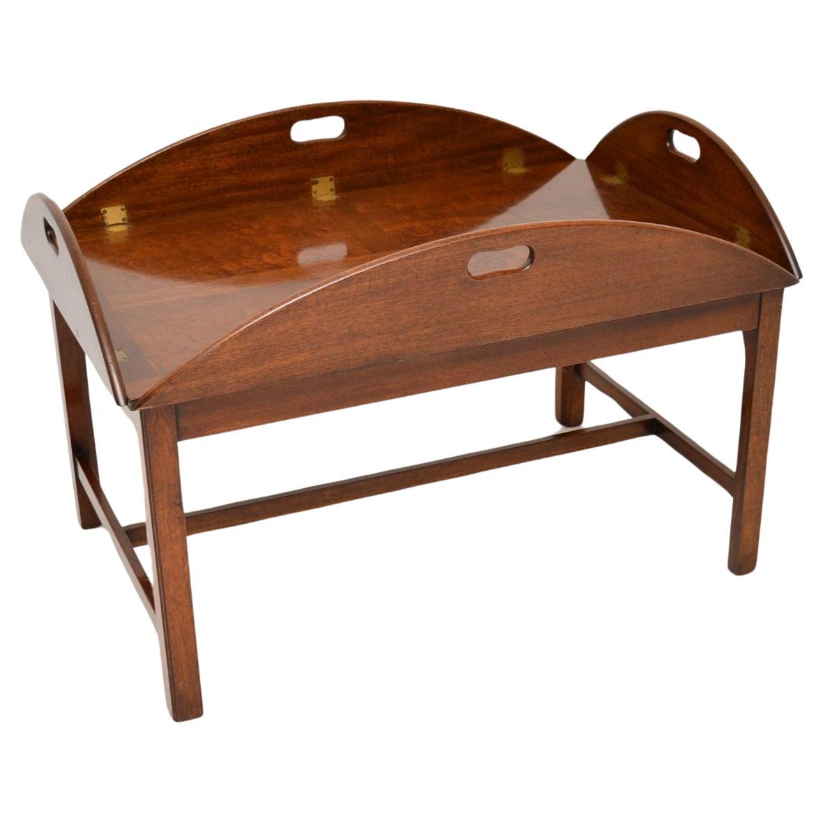 Large Antique Butlers Tray Top Coffee Table For Sale