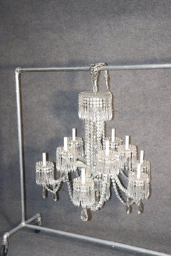 Large Antique circa 1920s Era Waterford Crystal 8-Light Chandelier