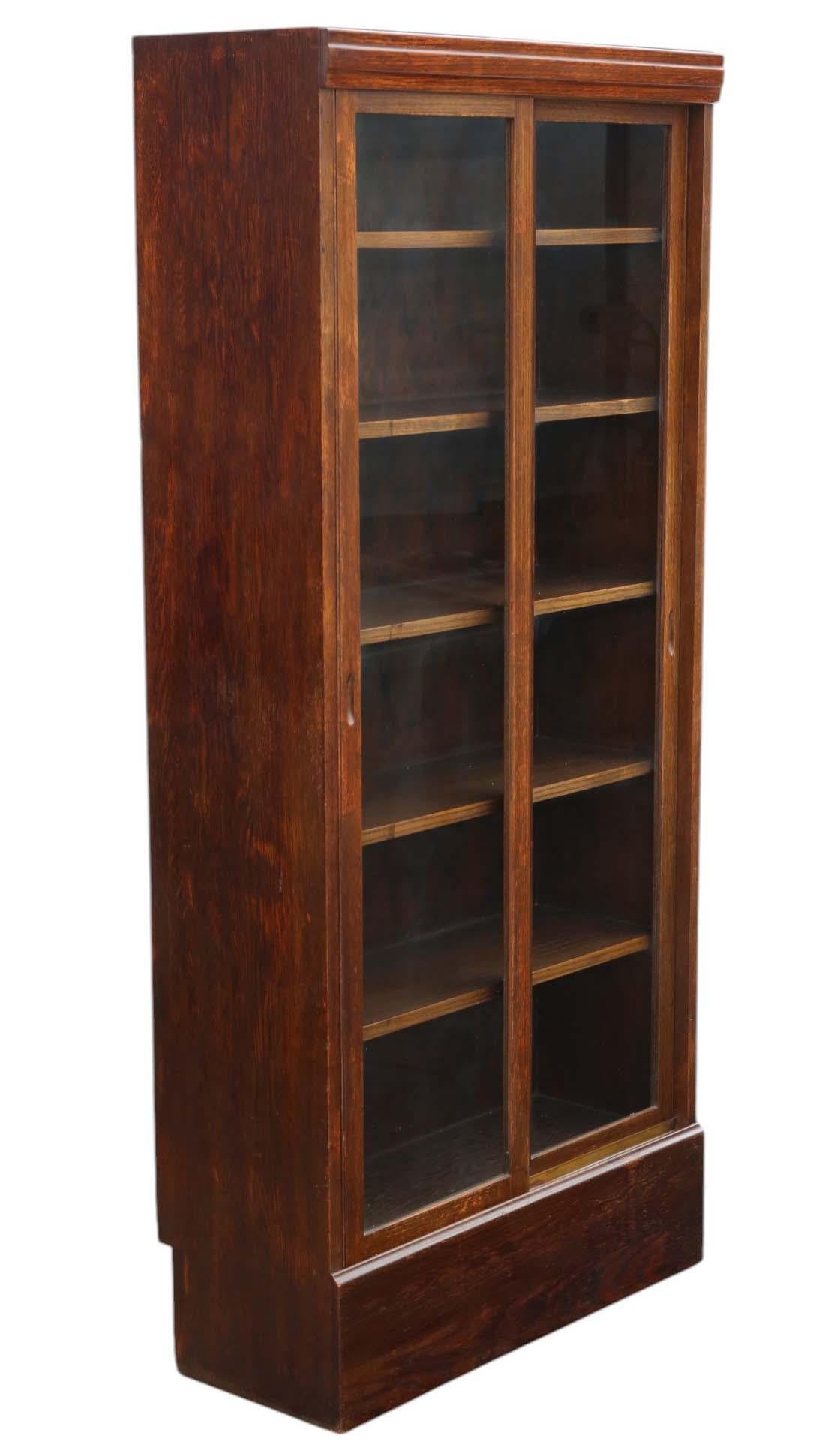 Großes antikes Bücherregal aus Eiche von ca. 1925 - Hochwertiger Vitrinenschrank im Zustand „Gut“ im Angebot in Wisbech, Cambridgeshire