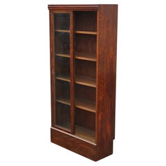 Large Antique c.1925 Oak Bookcase – High-Quality Shop Display Cabinet