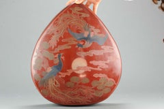 Große antike chinesische Qing/Meiji-Lackdose mit Fenghuang-Muster, um 1900