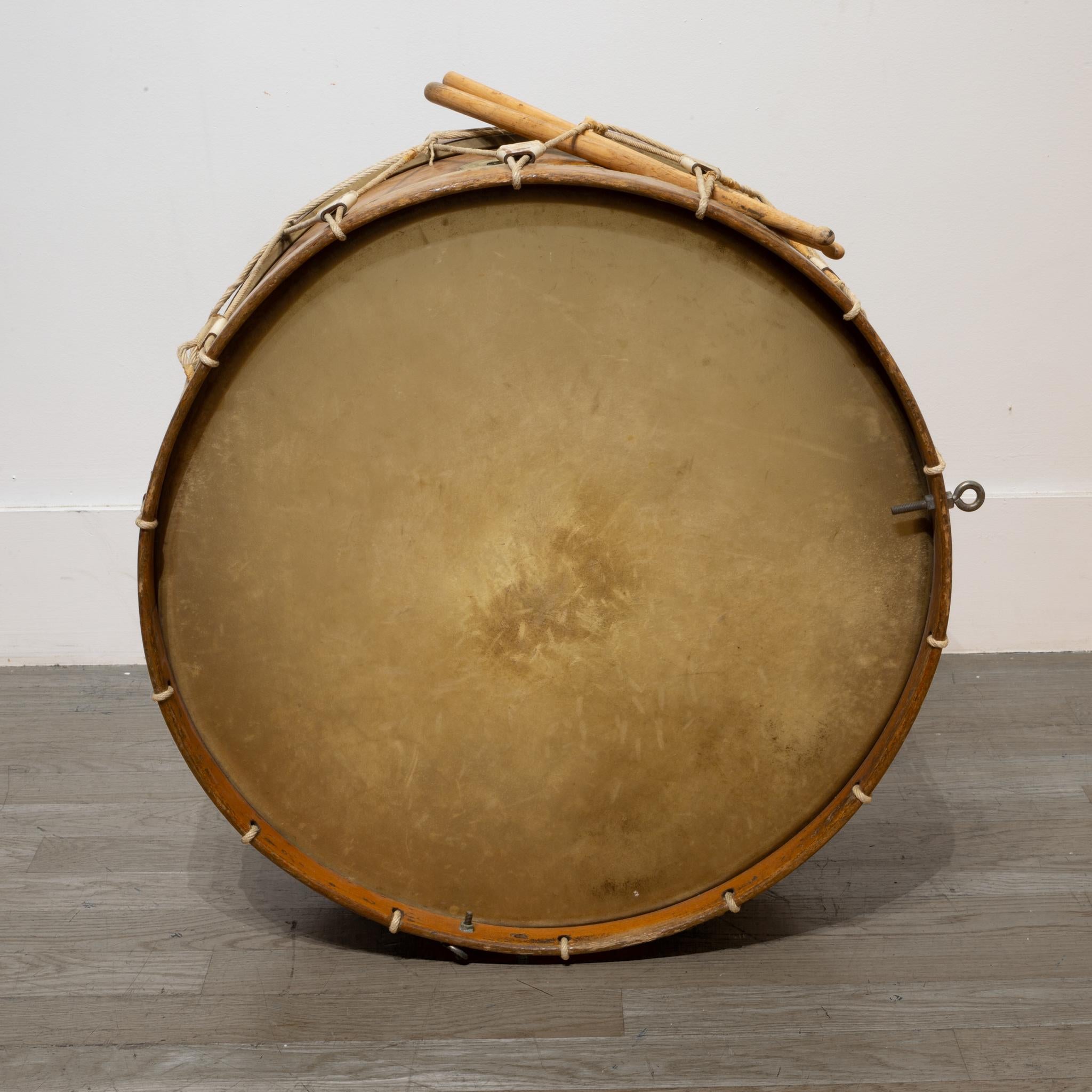 Belgian Large Antique Calfskin Begium Drum, circa 1900