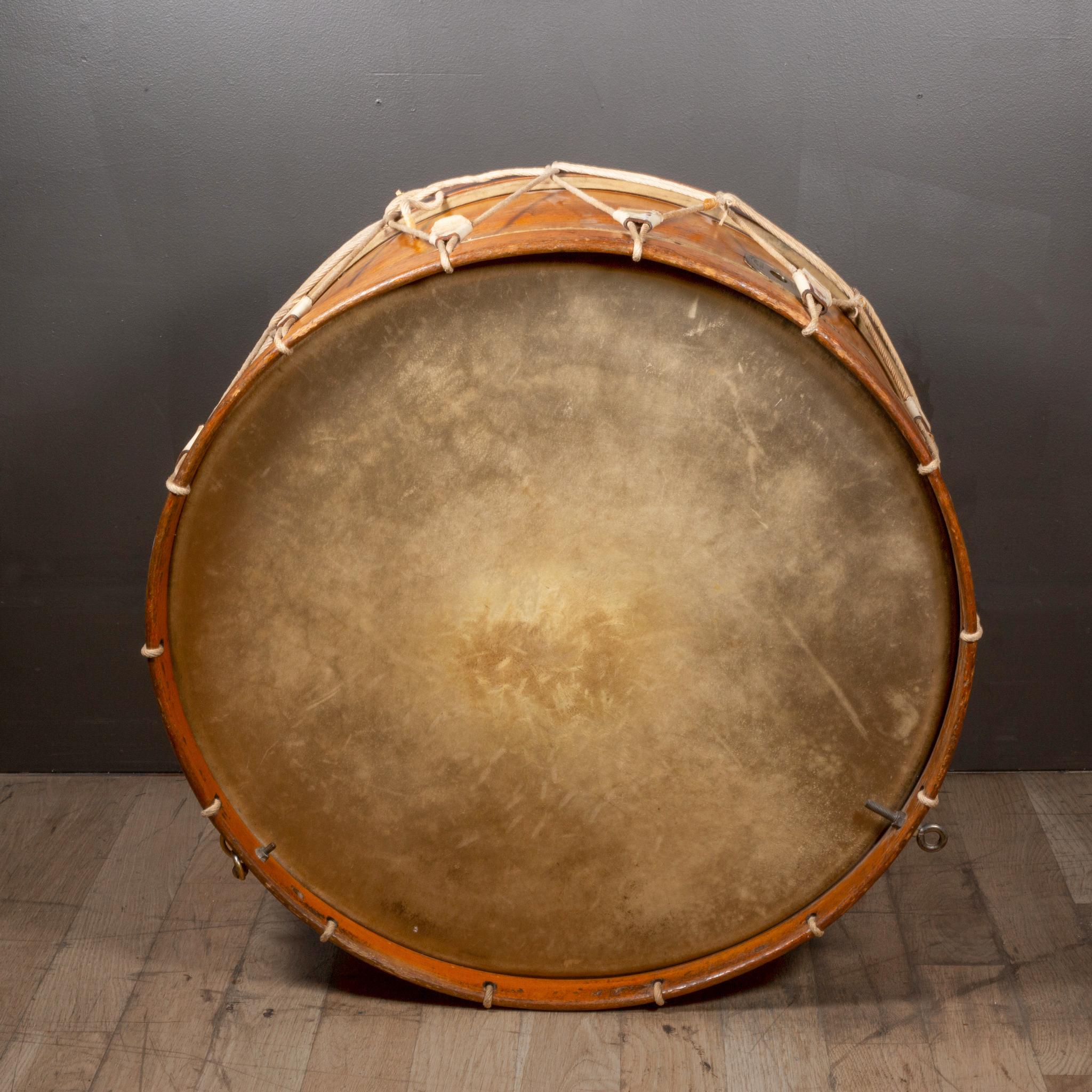 Large Antique Calfskin Begium Drum, circa 1900 In Good Condition In San Francisco, CA