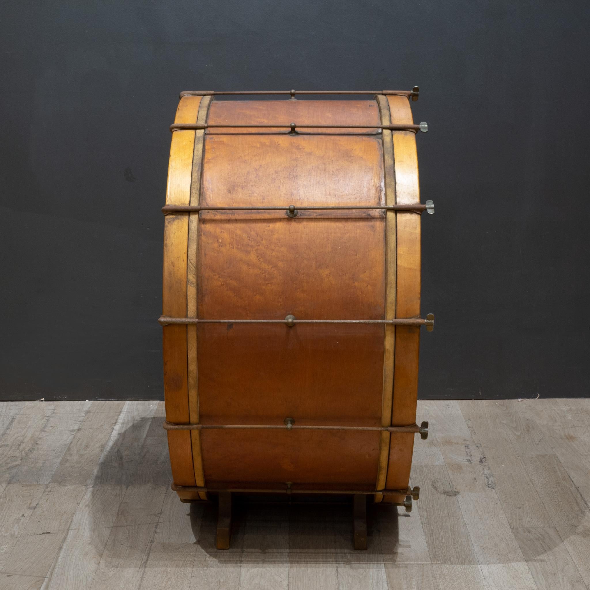 Large Antique Calfskin Drum c.1920 In Good Condition In San Francisco, CA