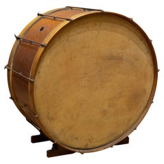 Große antike Trommel aus Kalbsleder, um 1920