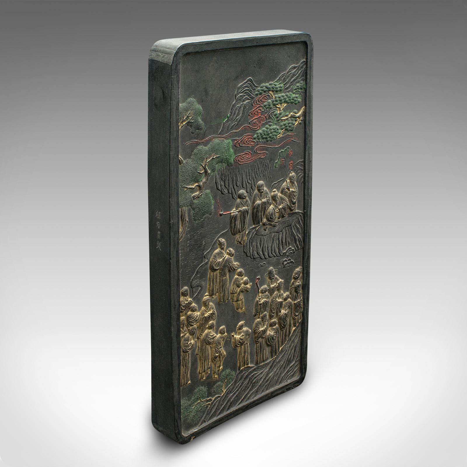 Large Antique Calligraphic Ink Block, Chinese, Soot Ink, Victorian, Circa 1900 For Sale 1
