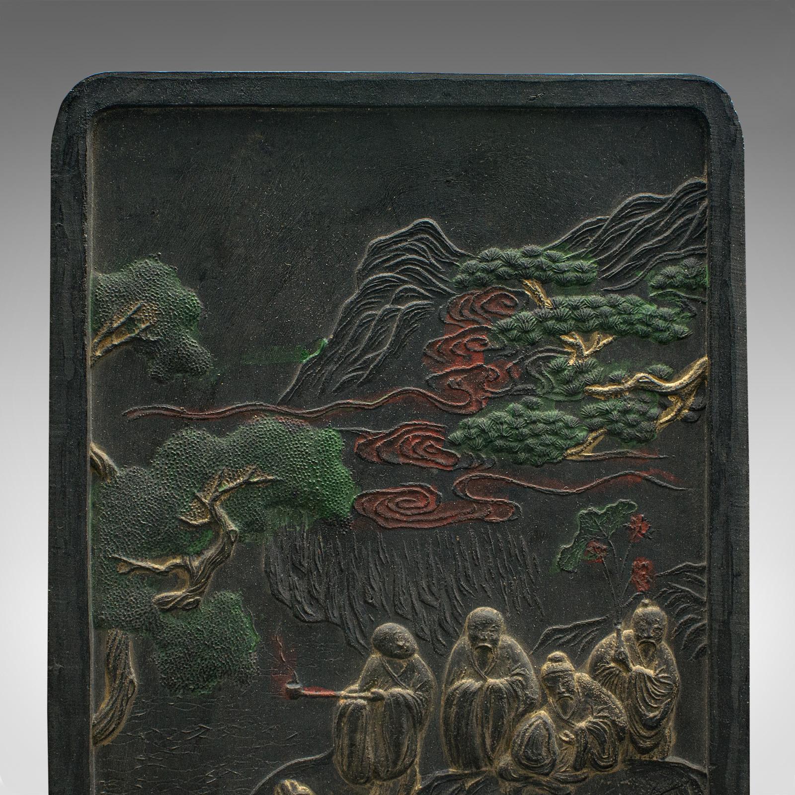 Large Antique Calligraphic Ink Block, Chinese, Soot Ink, Victorian, Circa 1900 For Sale 3