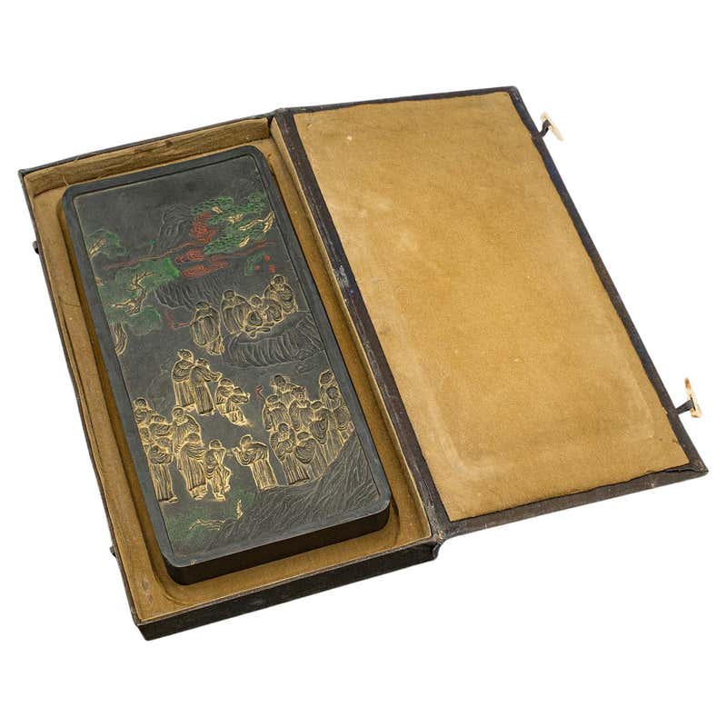 Set of 8 Antique Calligraphic Ink Blocks, Chinese, Boxed, Printing ...