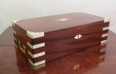 Grande scatola da scrittura in ottone antico Campaigner. Inglese C.1840