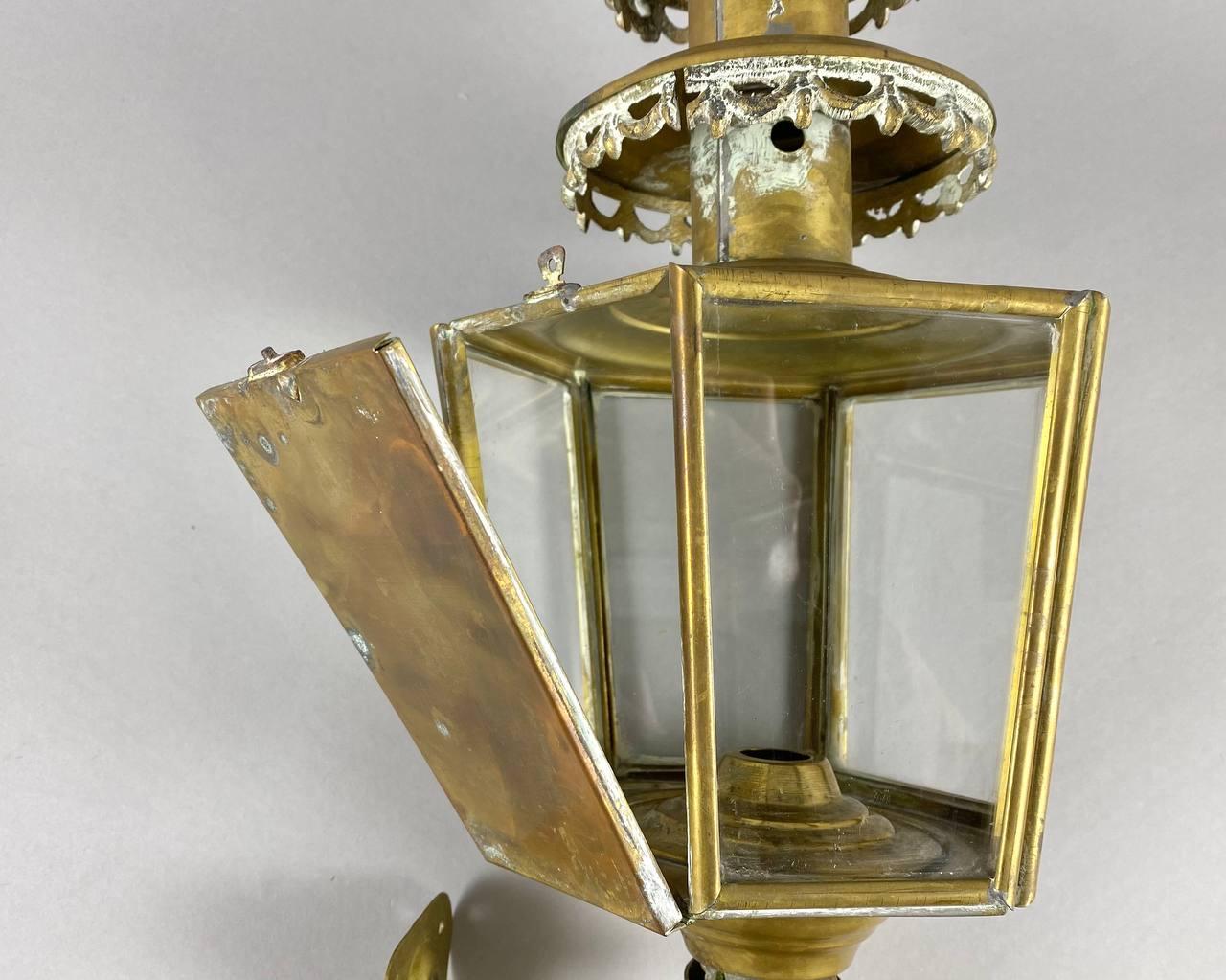 Large Antique Carriage Lantern with an Eagle, Belgium, 1920 For Sale 2