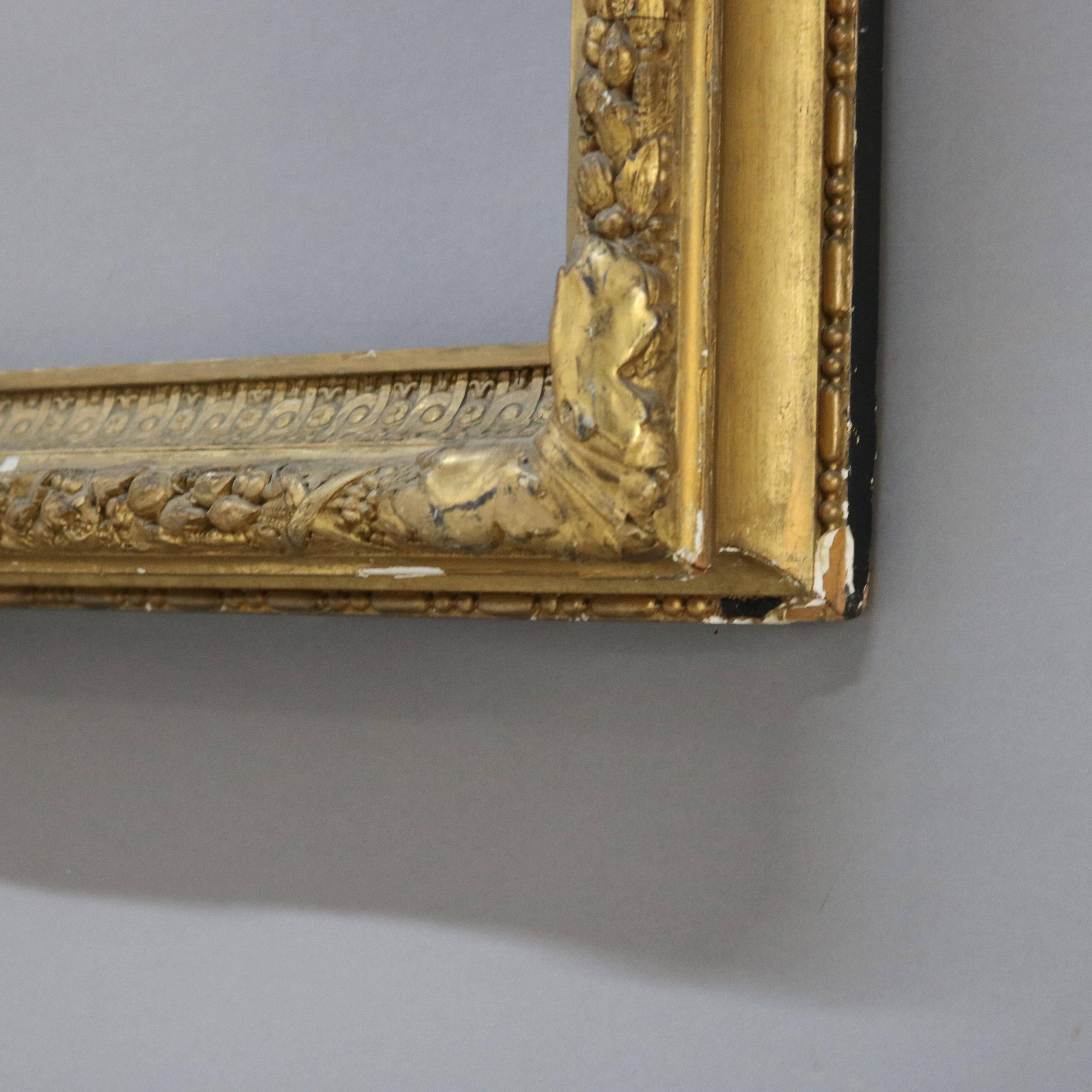Large Antique Carved Gilt Wood Frame C1900 For Sale 5