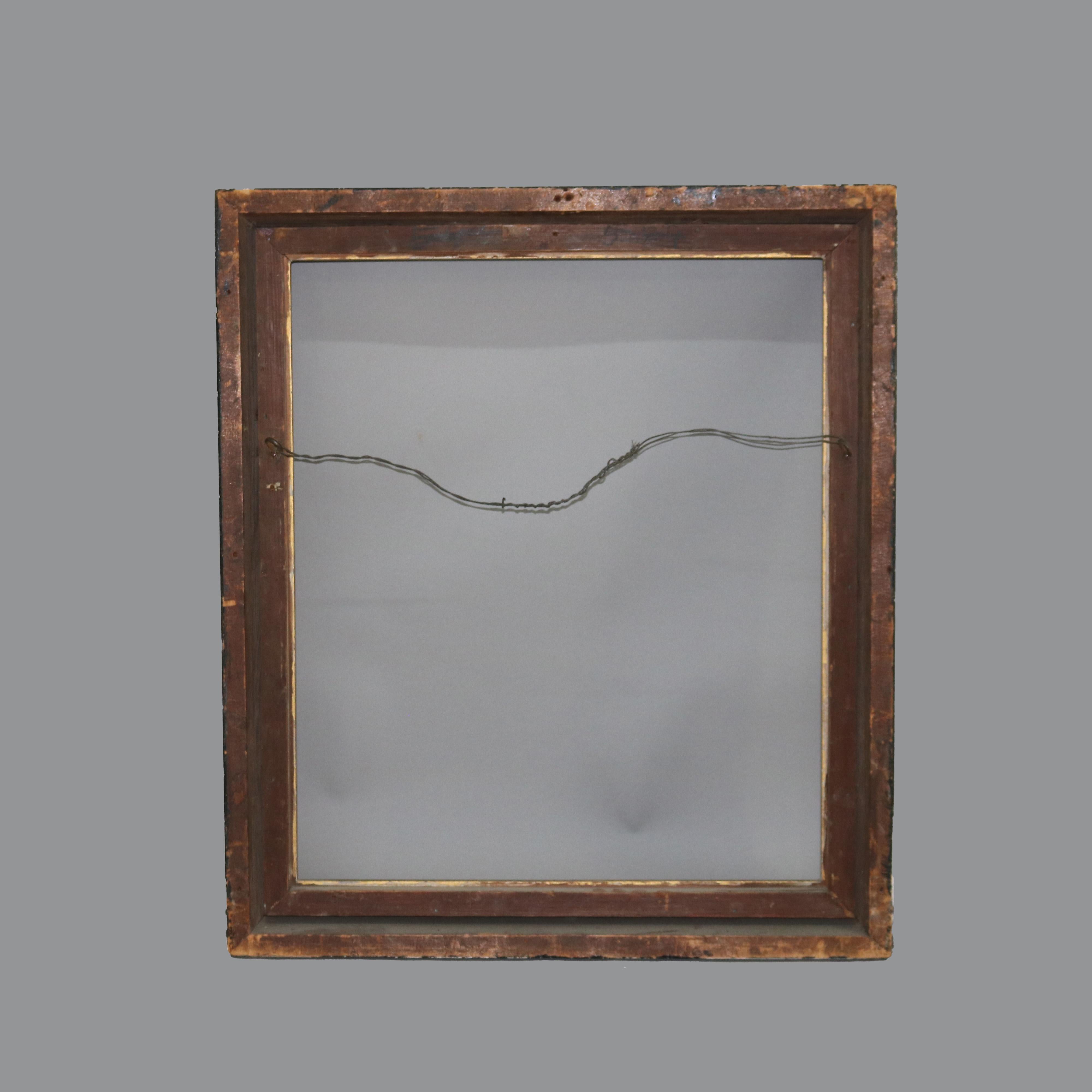 Large Antique Carved Gilt Wood Frame C1900 For Sale 6