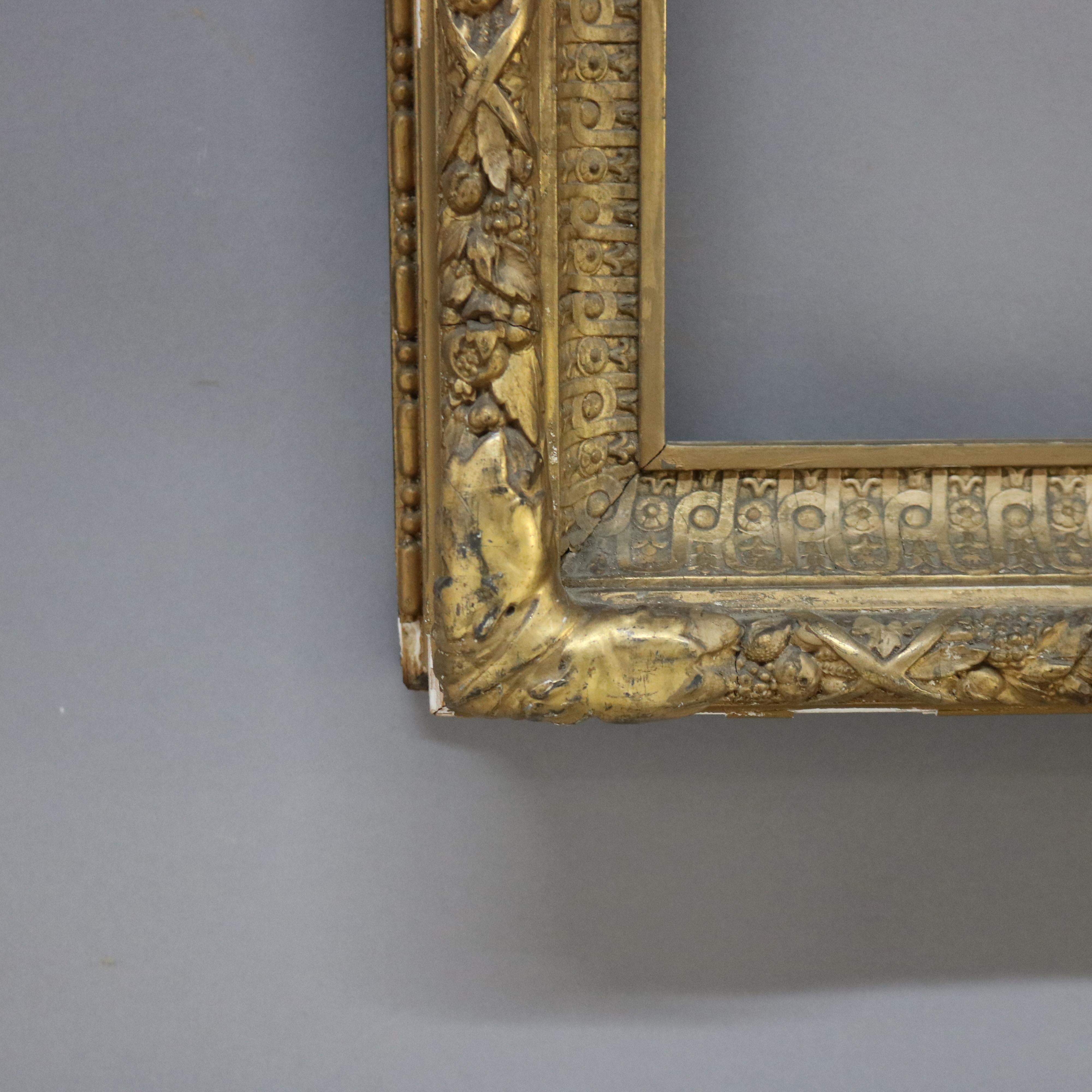 20th Century Large Antique Carved Gilt Wood Frame C1900 For Sale
