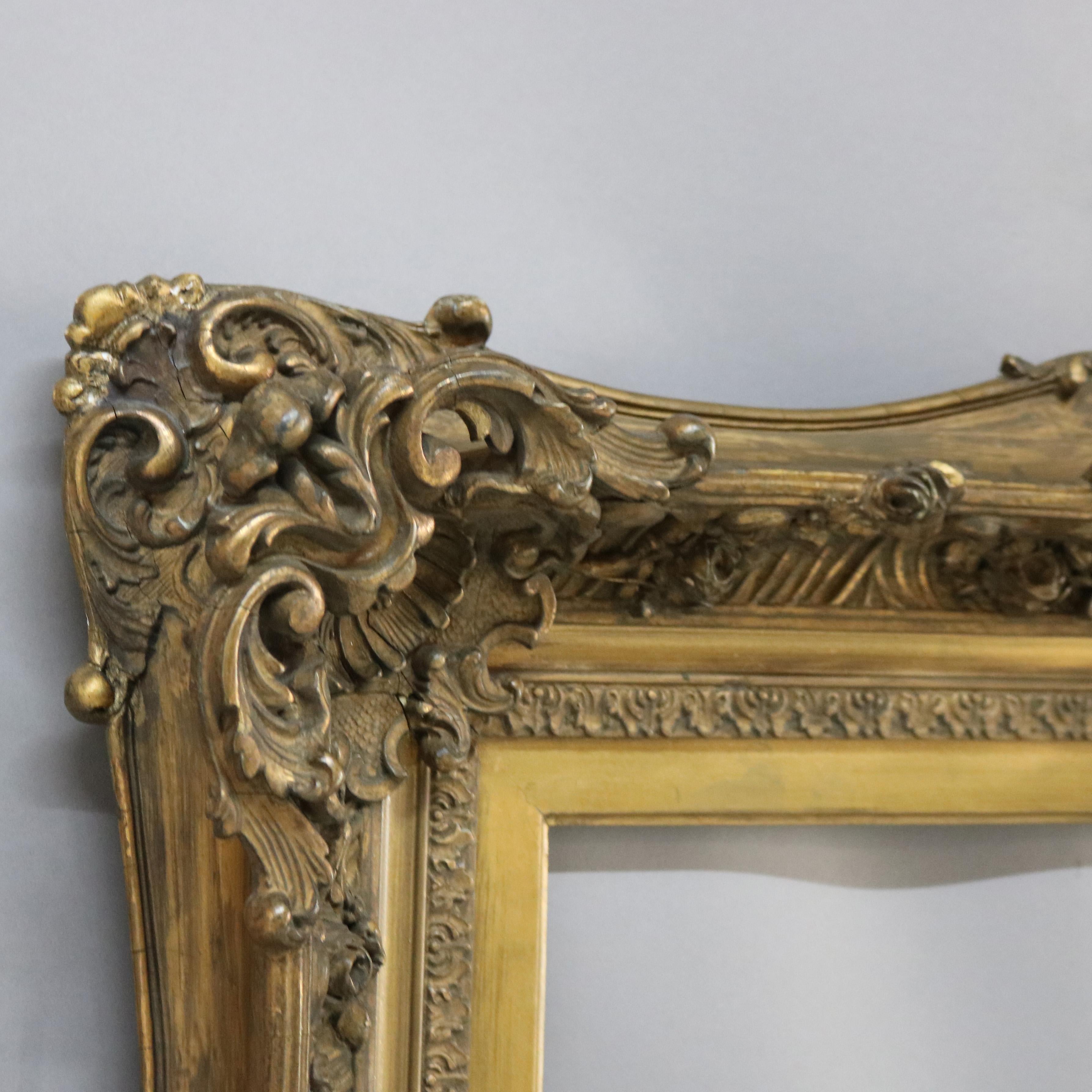 20th Century Large Antique Carved Gilt Wood Frame C1900 For Sale