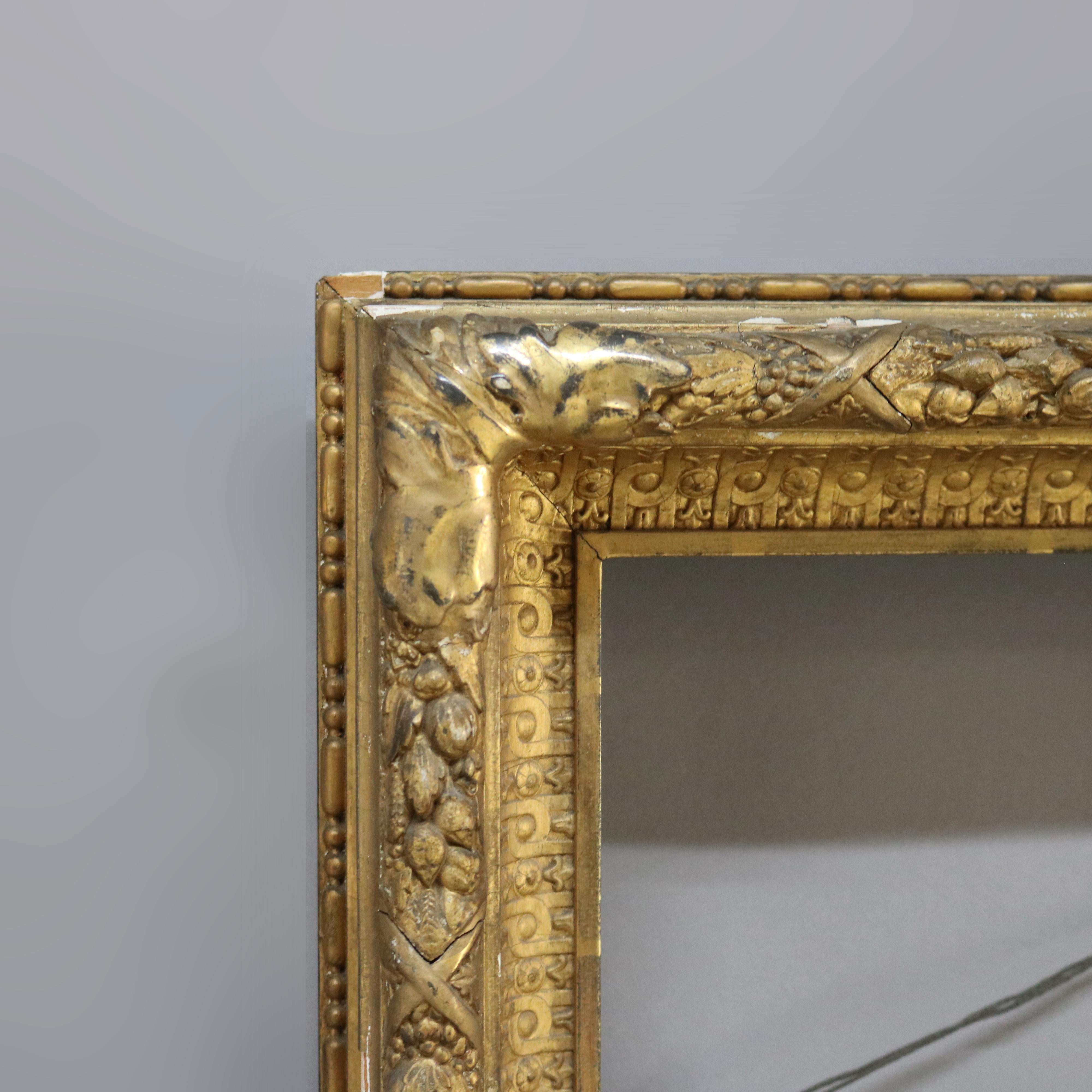 Giltwood Large Antique Carved Gilt Wood Frame C1900 For Sale