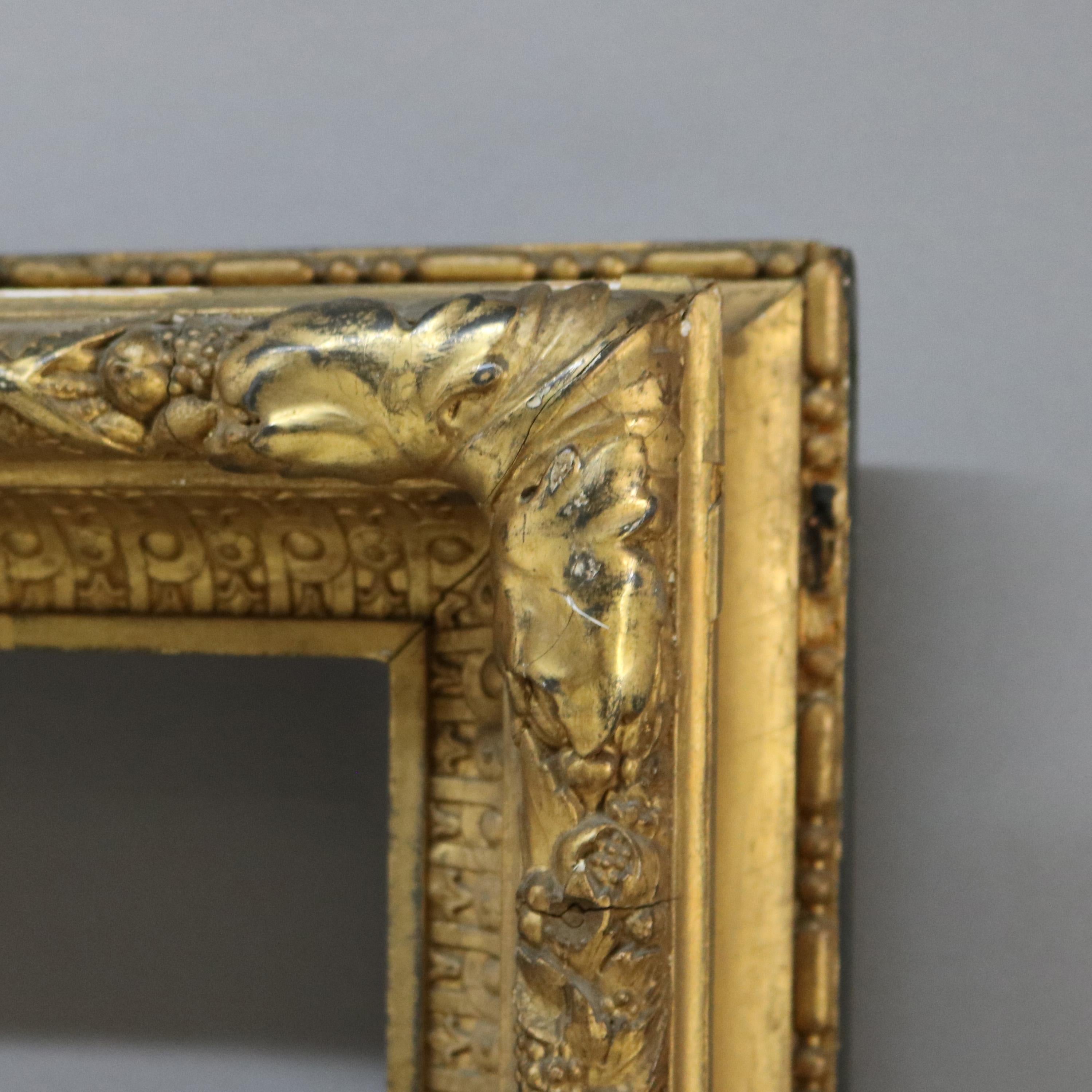 Large Antique Carved Gilt Wood Frame C1900 For Sale 1