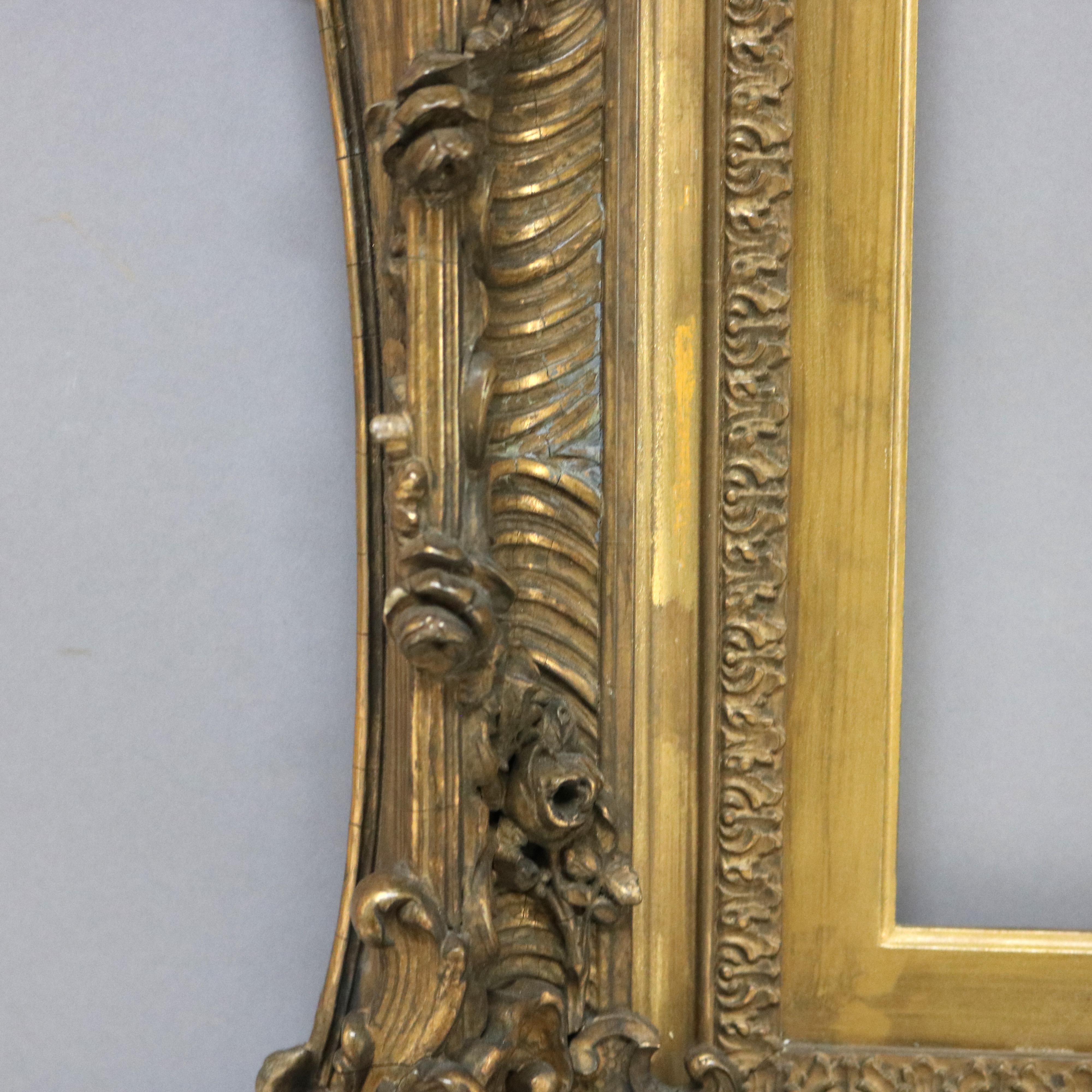 Large Antique Carved Gilt Wood Frame C1900 For Sale 1