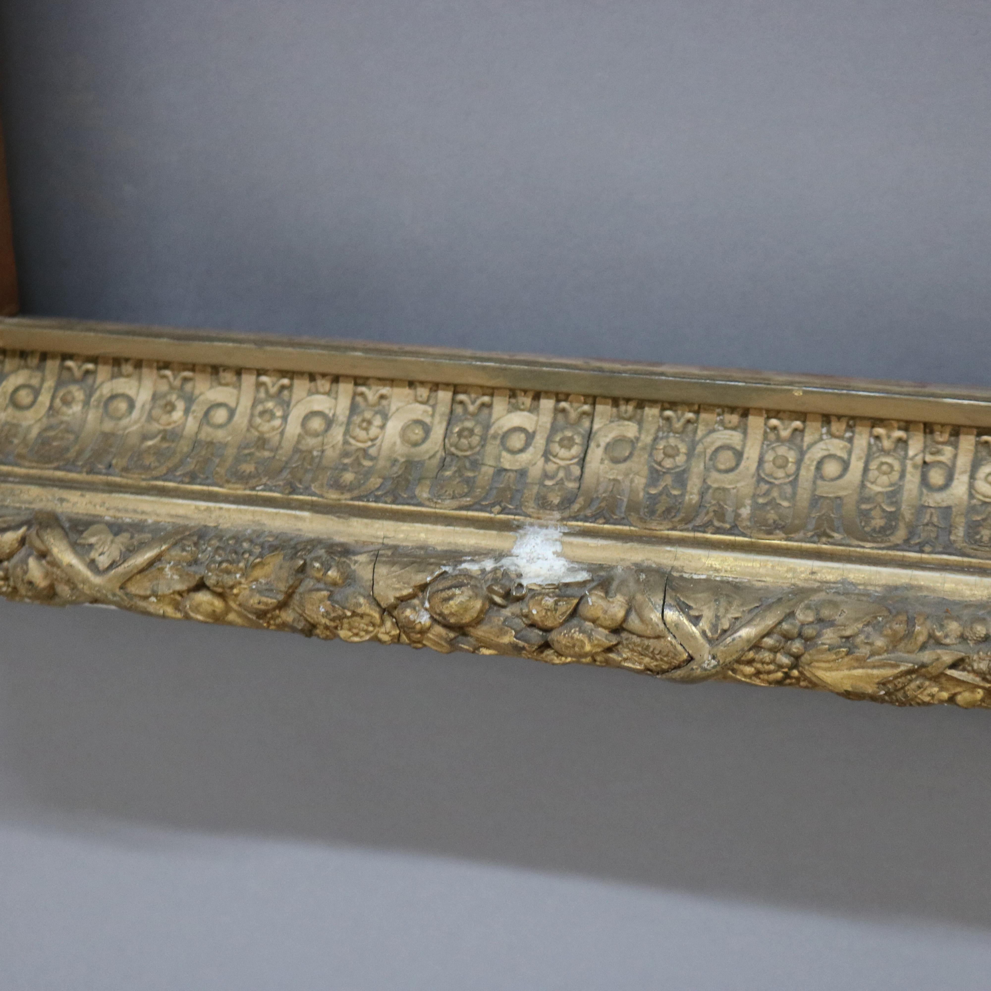 Large Antique Carved Gilt Wood Frame C1900 For Sale 3