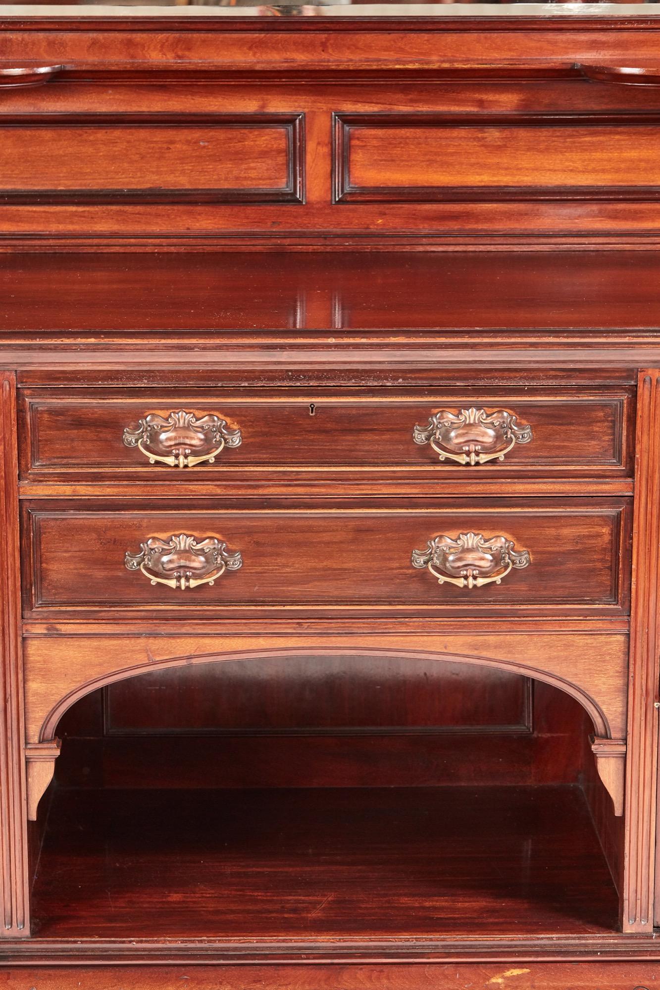 Victorian Large Antique Carved Mahogany Sideboard by Maple & Co. For Sale