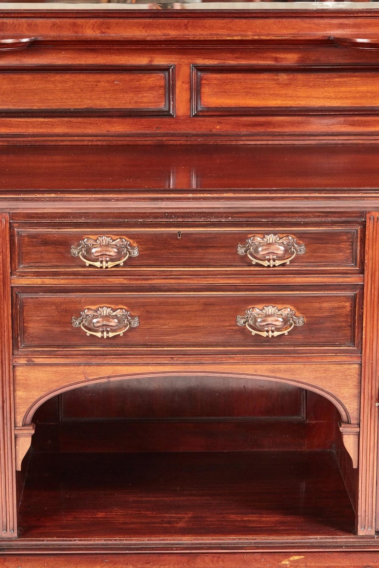 English Large Antique Carved Mahogany Sideboard by Maple & Co. For Sale