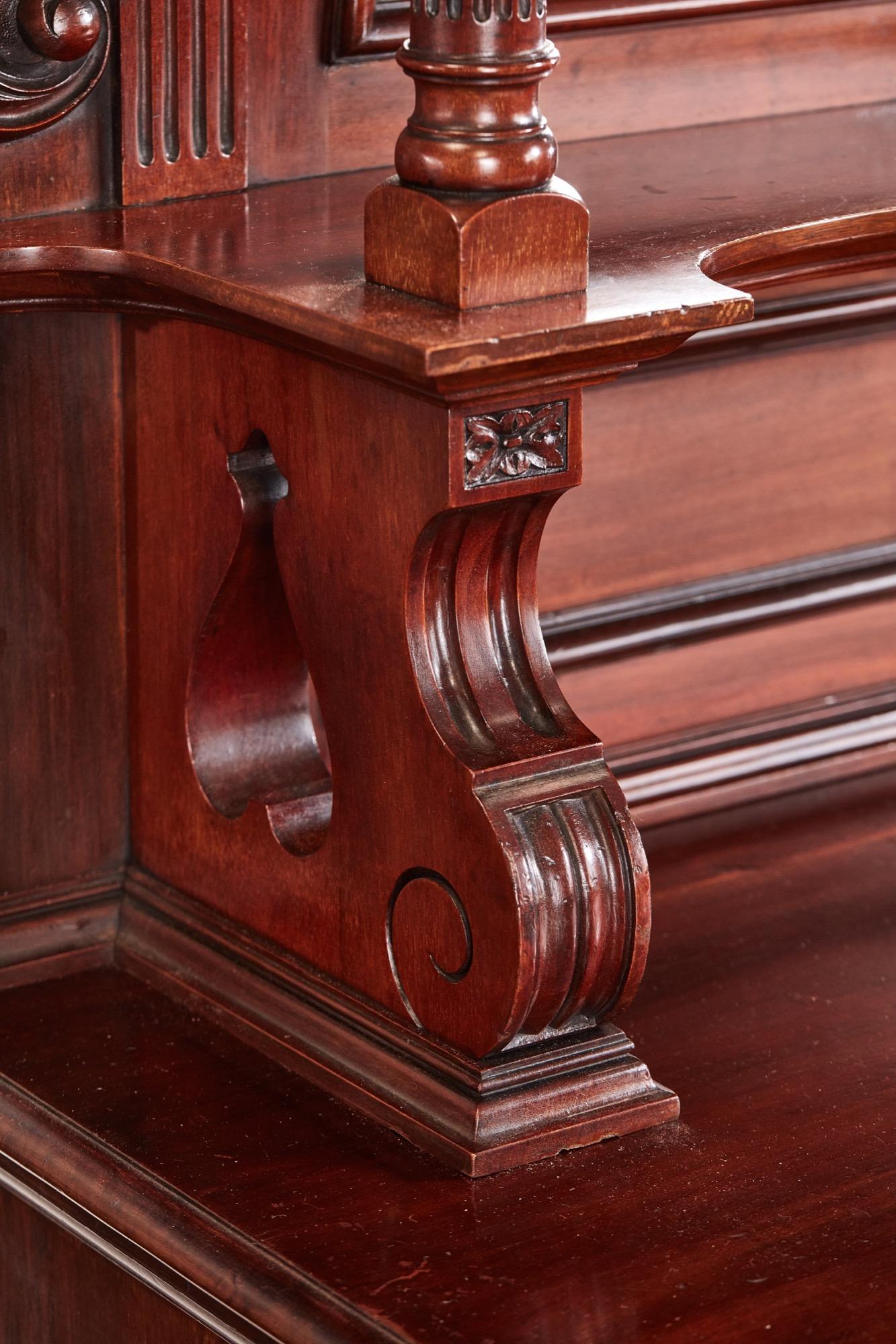 Late 19th Century Large Antique Carved Mahogany Sideboard by Maple & Co. For Sale