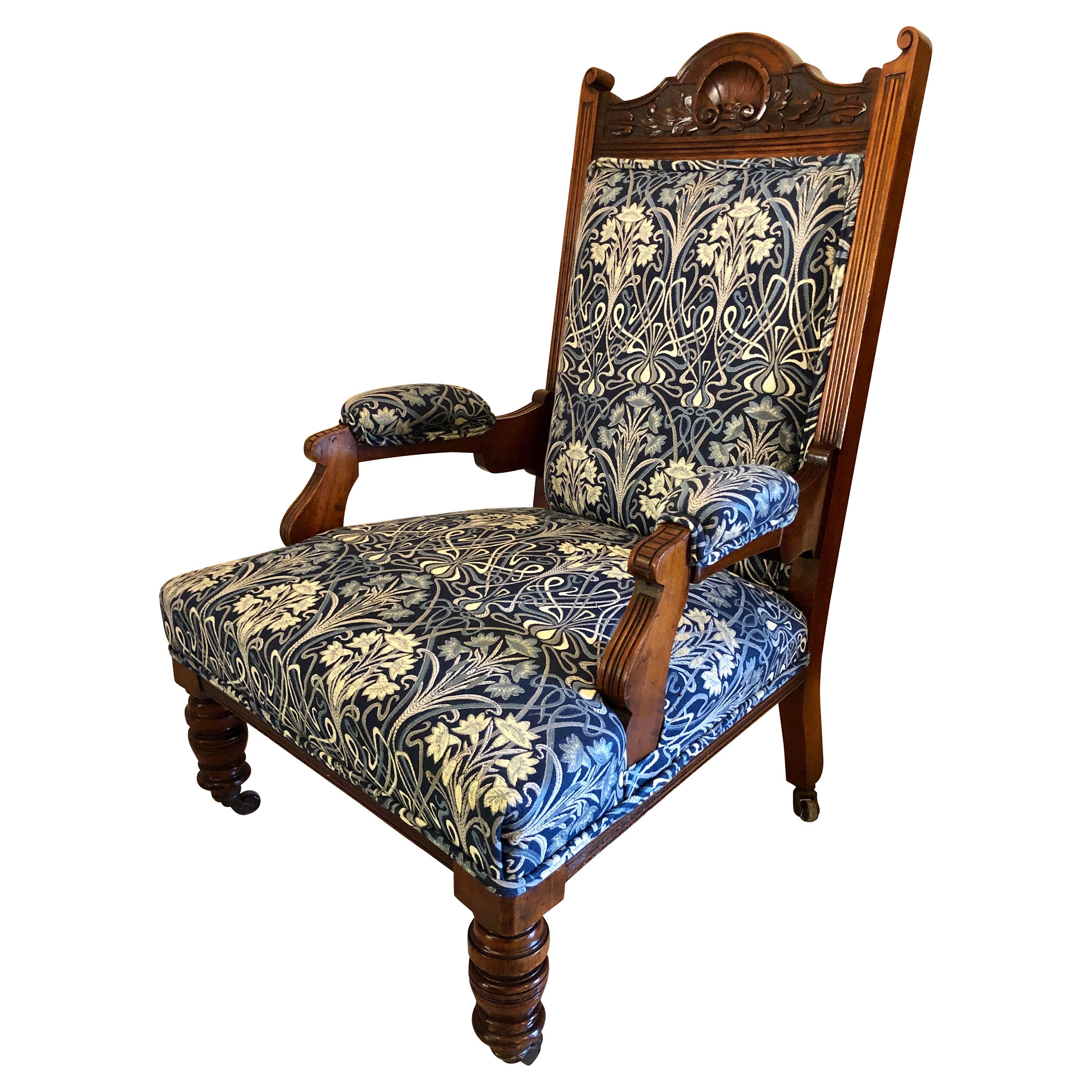 Antique Reclining Library Chair For Sale at 1stDibs