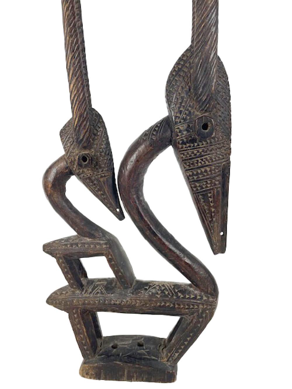 Große antike geschnitzte weibliche Bambara Chi Wara Antelope-Figur aus Holz im Angebot 1