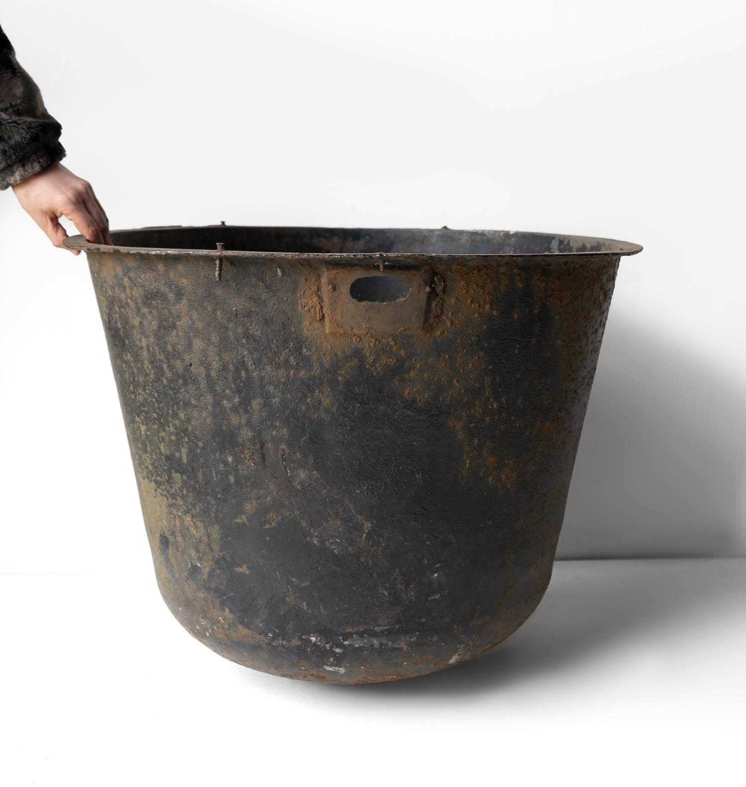 Large Antique Cast Iron Cauldron Pot Garden Planter Late 19th/Early 20th Century For Sale 2