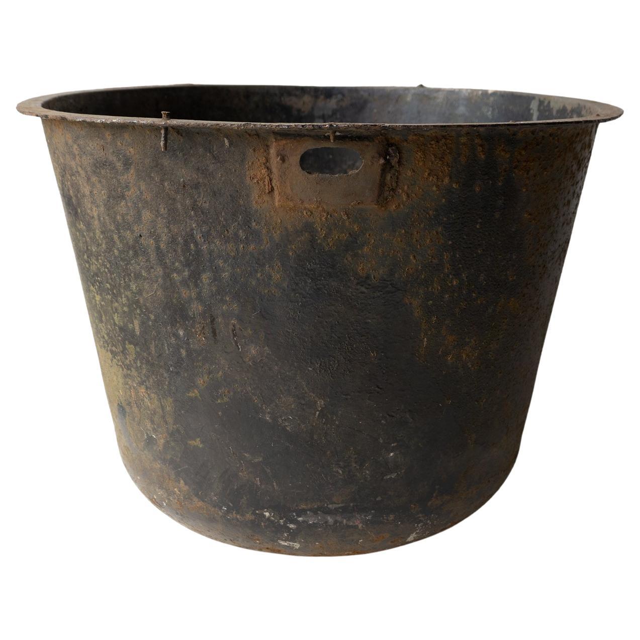 Large Antique Cast Iron Cauldron Pot Garden Planter Late 19th/Early 20th Century For Sale