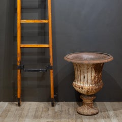 Large Antique Cast Iron Garden Urn
