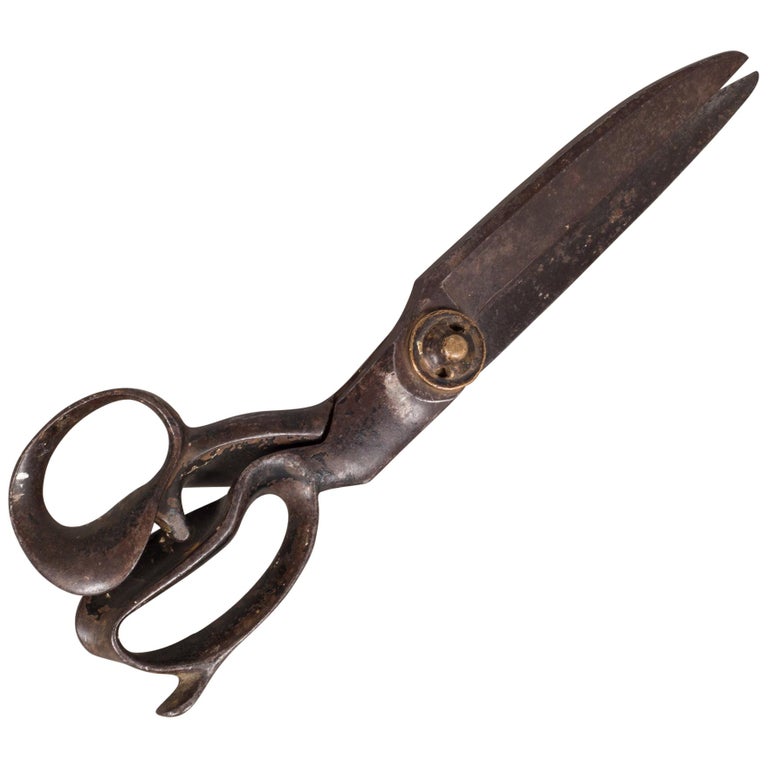 Large Antique Cast Iron Upholstery Shears c.1920 For Sale at 1stDibs