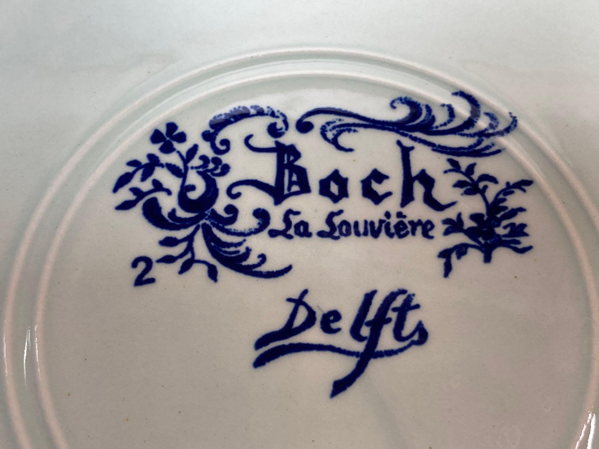 Grand chargeur hollandais de Delft bleu et blanc des années 1940 en vente 7